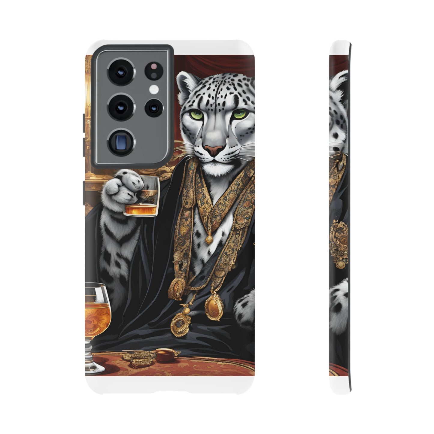 Hard Phone Case Whimsical Leopard Cat Phone Case, iPhone 15 14 13 , Samsung Galaxy Pixel Case,Cat Lover Gift, Gift for him,Gift for her