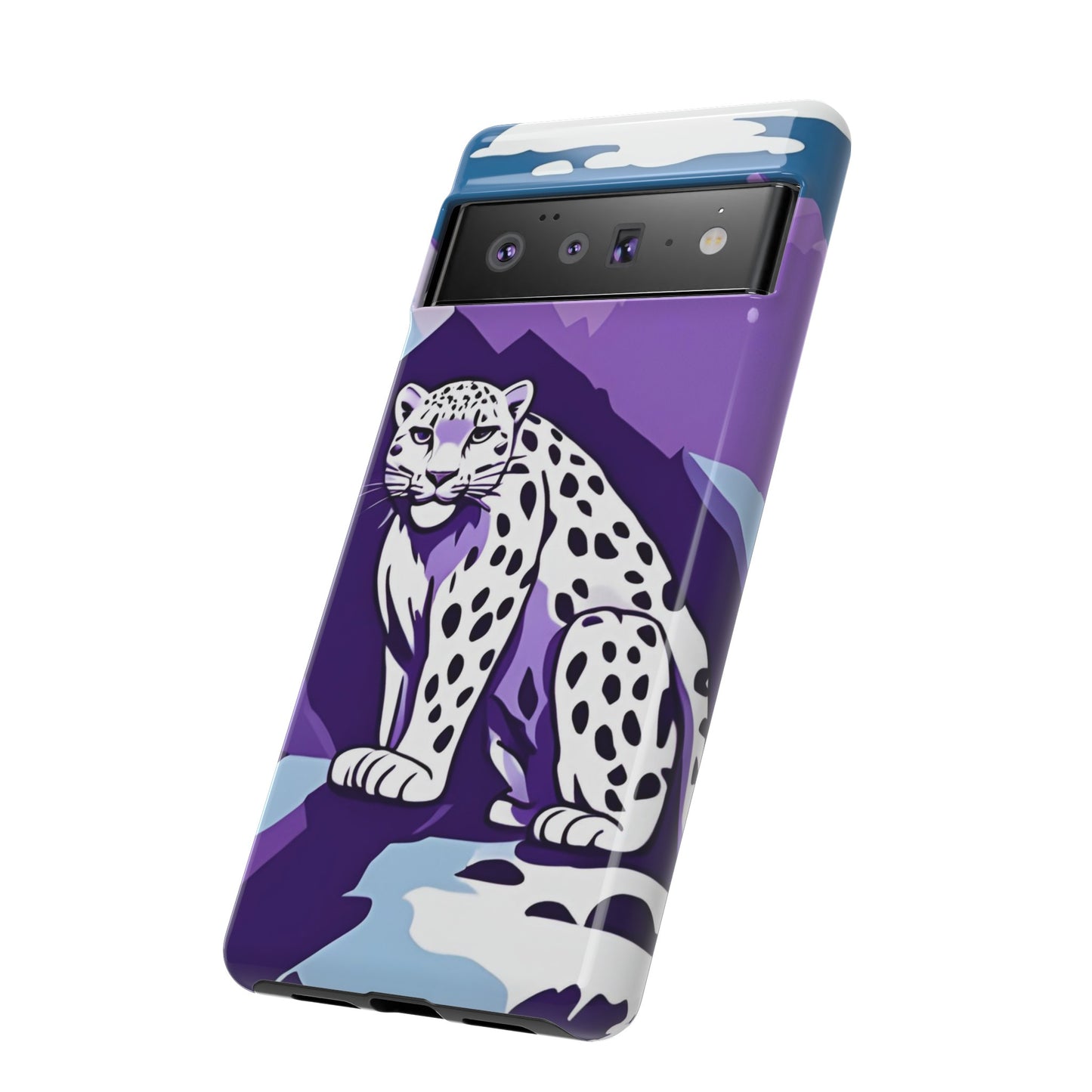 Hard Protective Phone Case,Whimsical Snow Leopard Phone Case, Cat Lover Gift, Gift for her , Gift for him,Gift for Mom, Gift for Dad