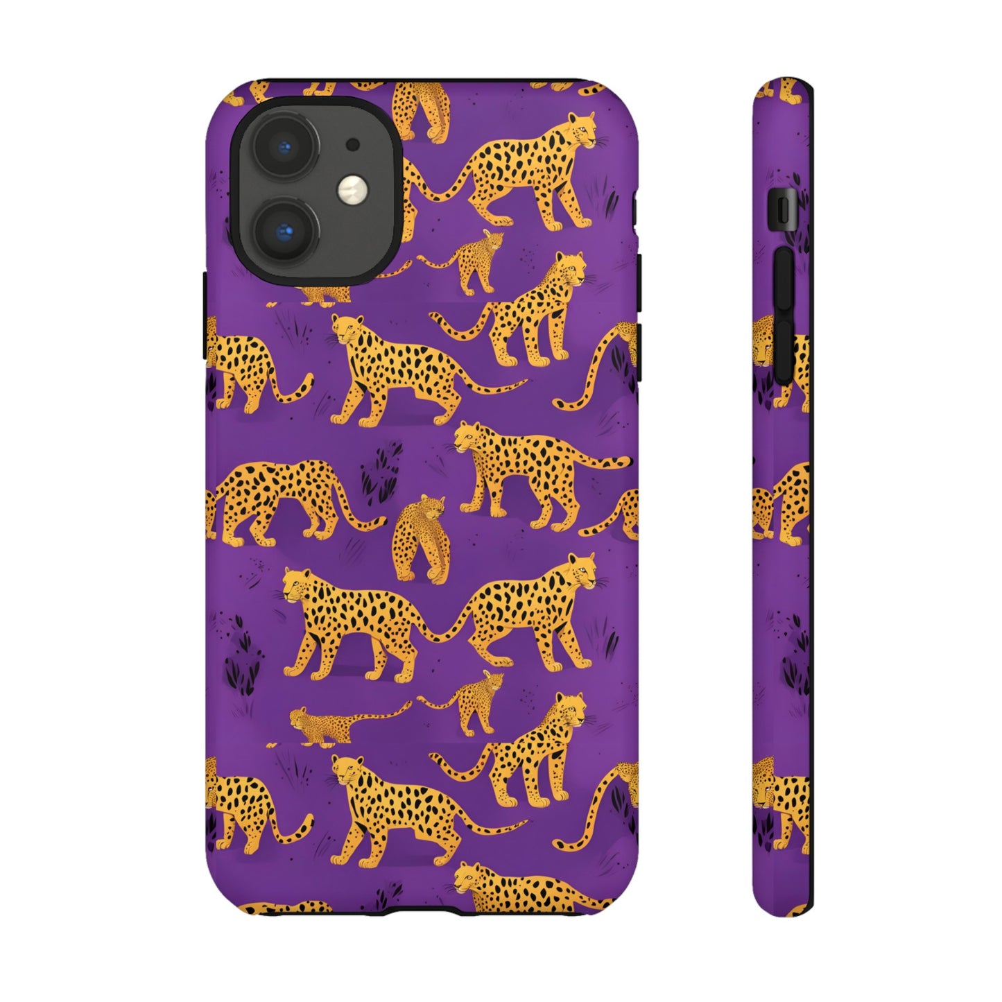 Hard Phone Case Purple Leopard, iPhone 15, 14,13,12,11,X Google Pixel, Samsung Galaxy