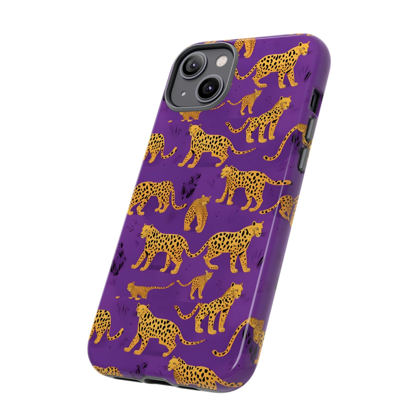 Hard Phone Case Purple Leopard, iPhone 15, 14,13,12,11,X Google Pixel, Samsung Galaxy