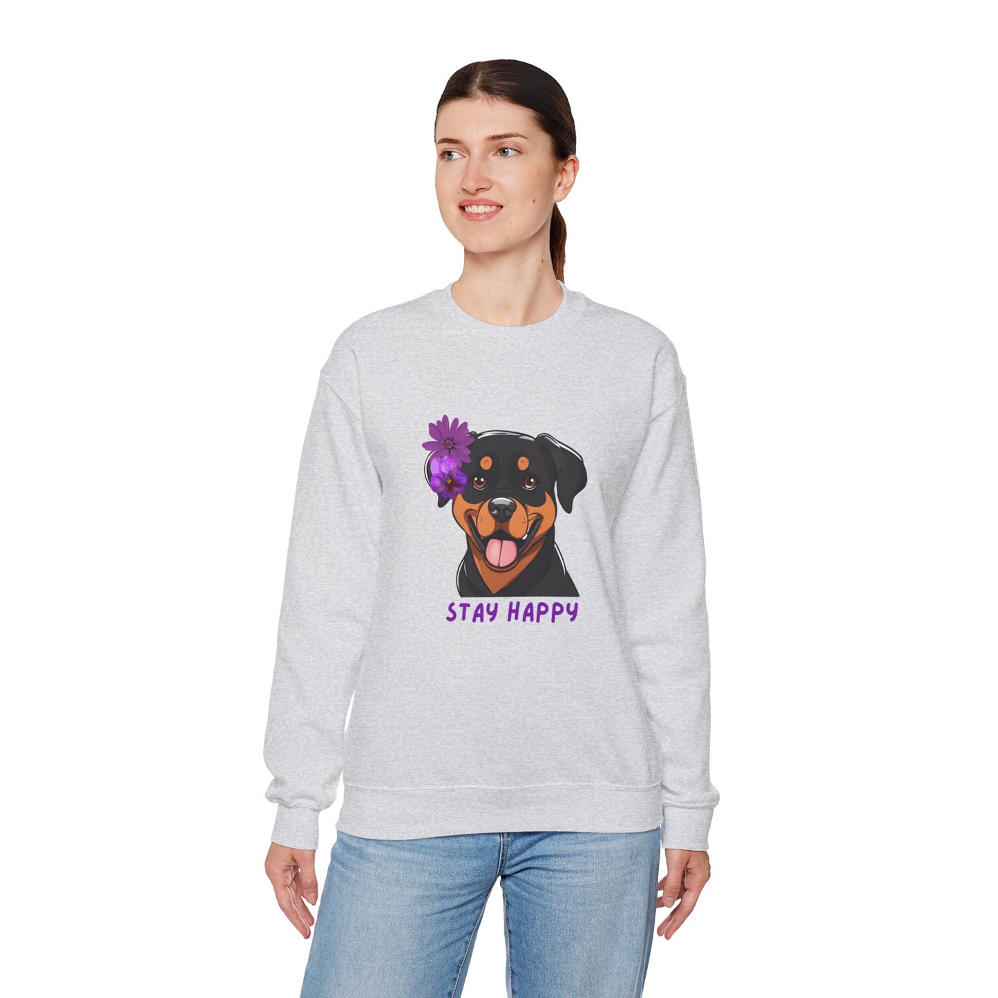 Dog Sweatshirt Cute Rottweiler Dog Lover Unisex Heavy Blend™ Crewneck Sweatshirt