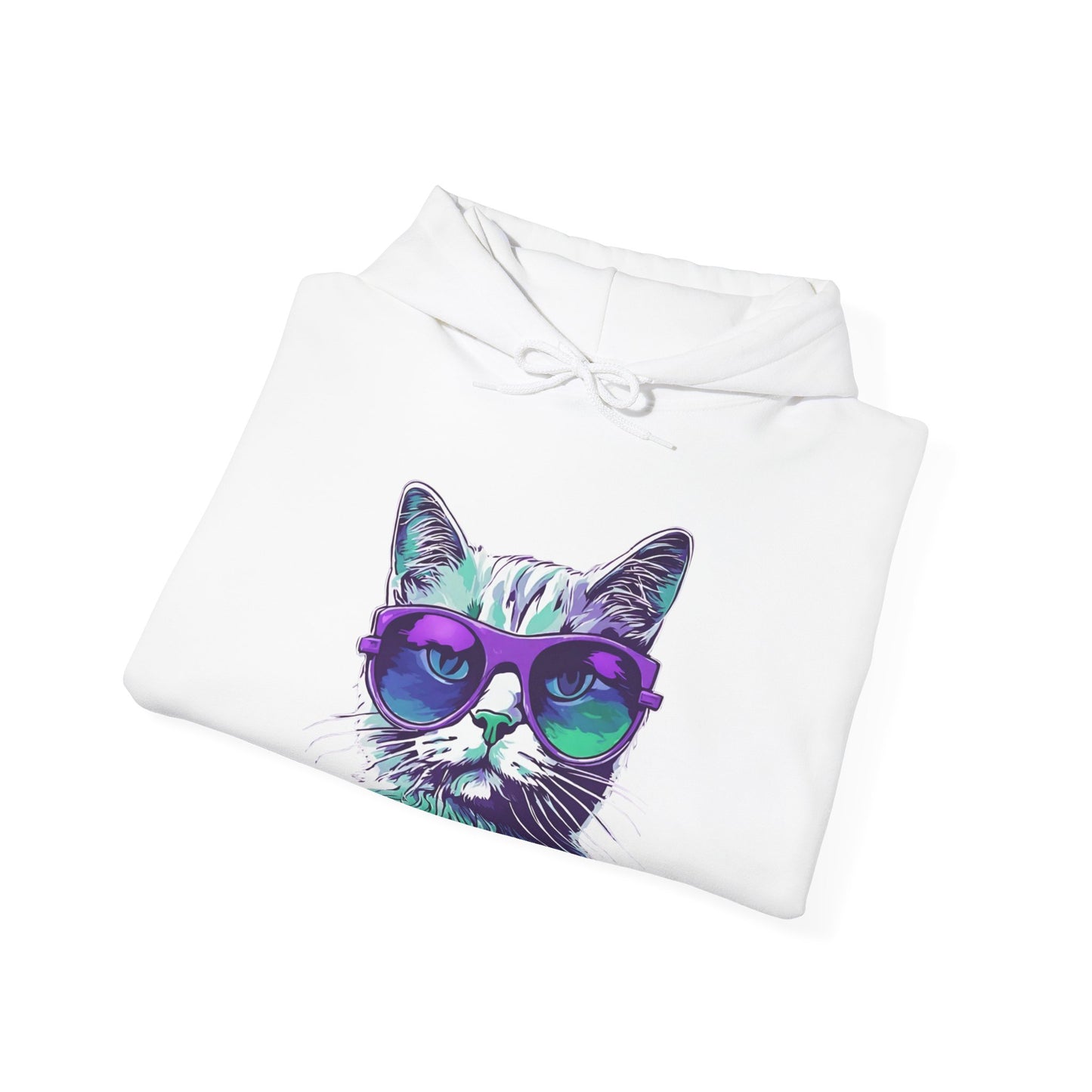 Colourful Cat Hoodie, Hoodie for Women, Women's Hoody, Cat Clothing for Women.