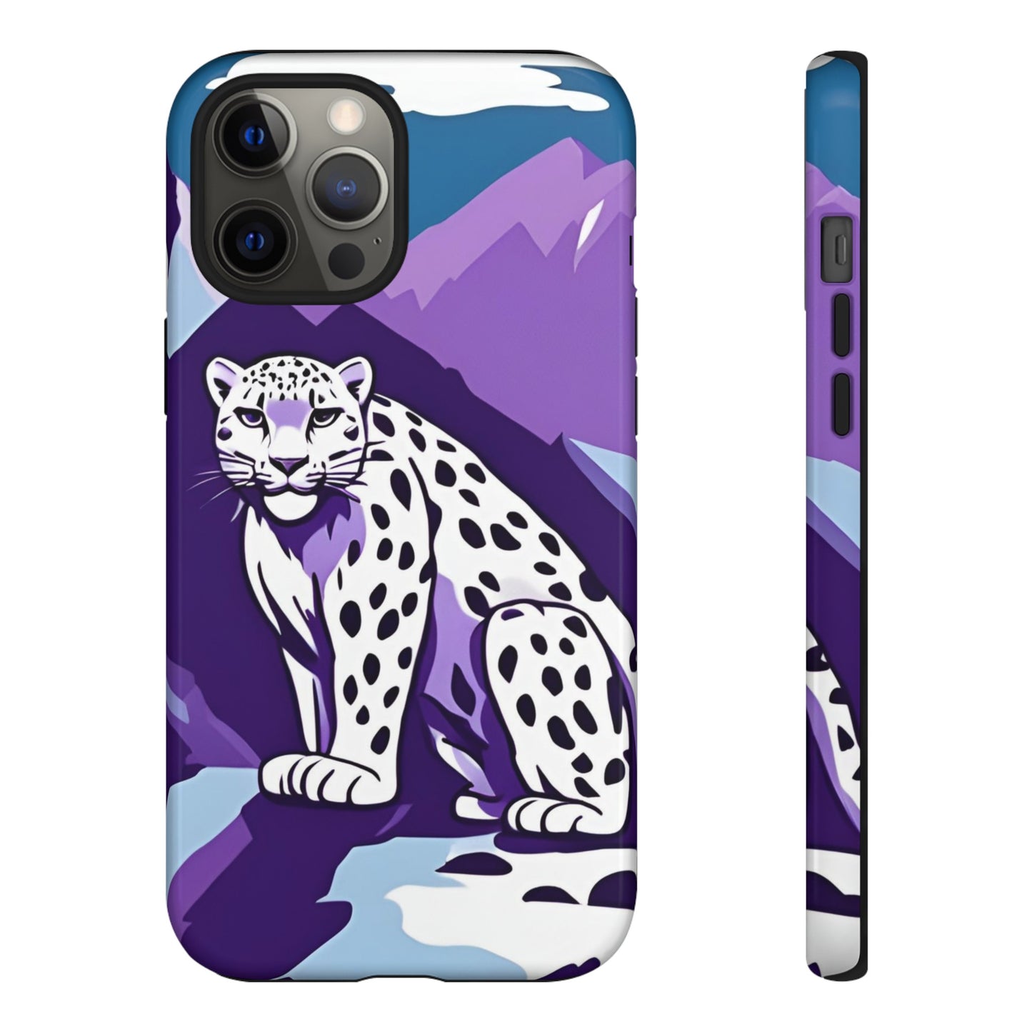 Hard Protective Phone Case,Whimsical Snow Leopard Phone Case, Cat Lover Gift, Gift for her , Gift for him,Gift for Mom, Gift for Dad