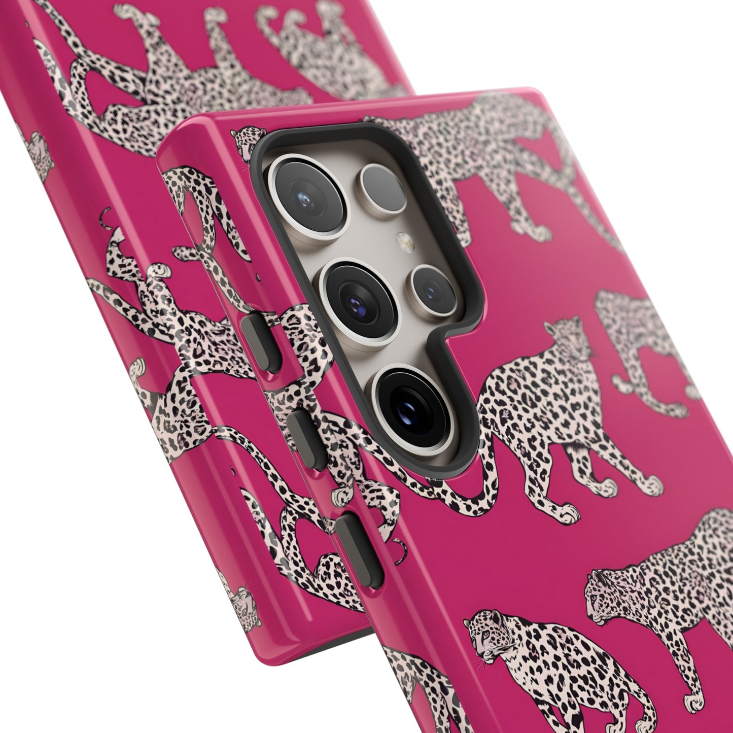 Leopard Pink Hard Phone Case for iPhone, 15, 14,13,12,11,X Google Pixel, Samsung Galaxy Phone. Cat Lover Gift, Gift for Her.