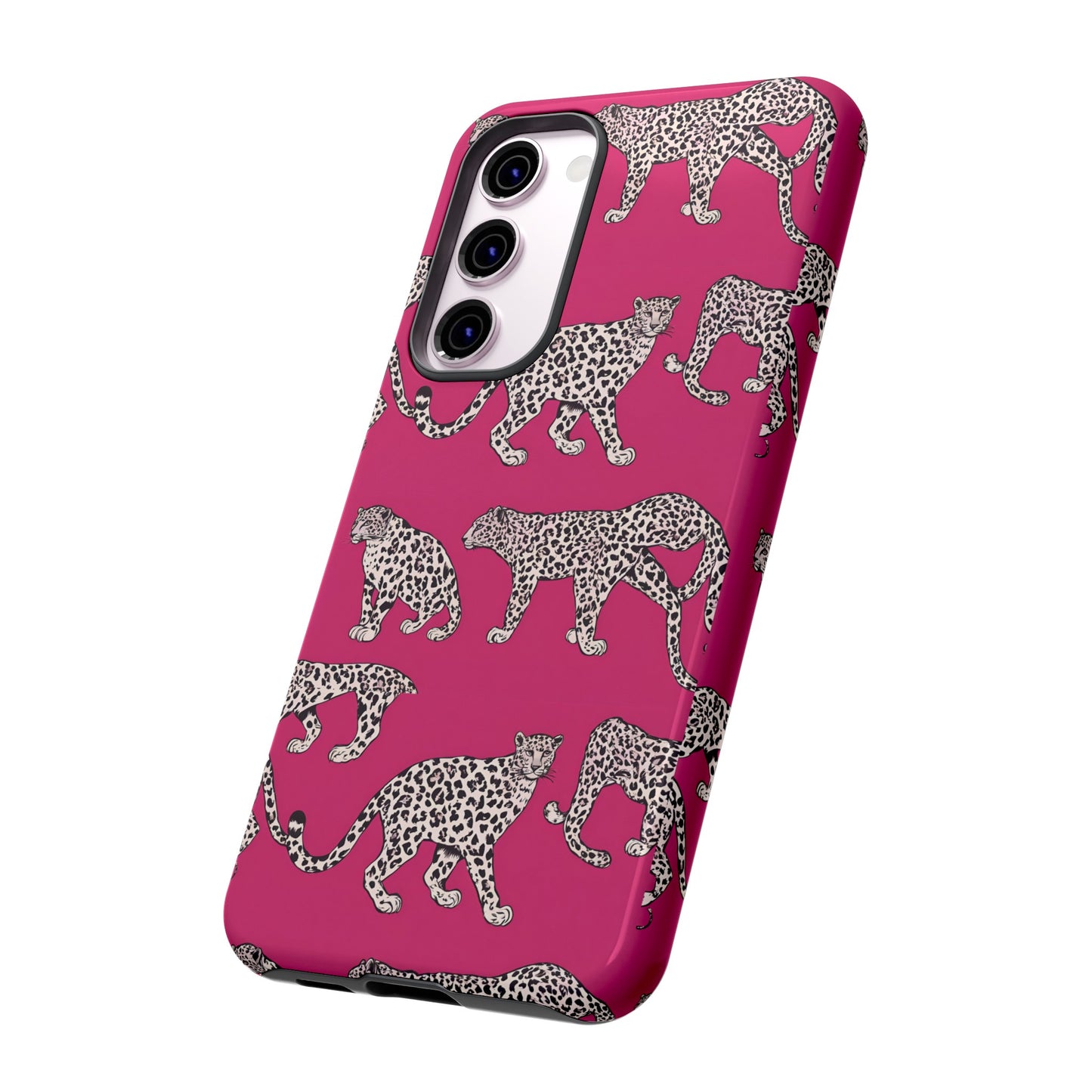 Leopard Pink Hard Phone Case for iPhone, 15, 14,13,12,11,X Google Pixel, Samsung Galaxy Phone. Cat Lover Gift, Gift for Her.