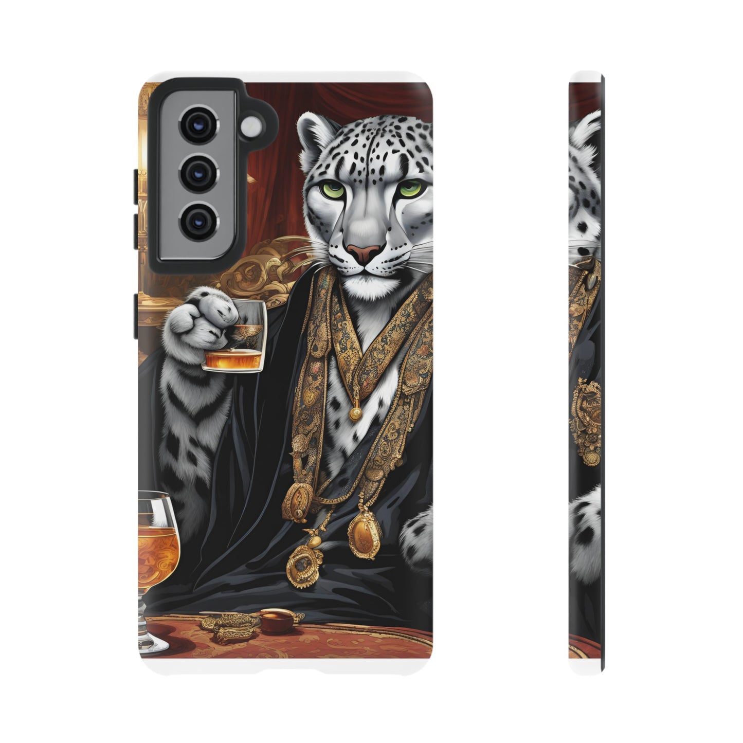 Hard Phone Case Whimsical Leopard Cat Phone Case, iPhone 15 14 13 , Samsung Galaxy Pixel Case,Cat Lover Gift, Gift for him,Gift for her