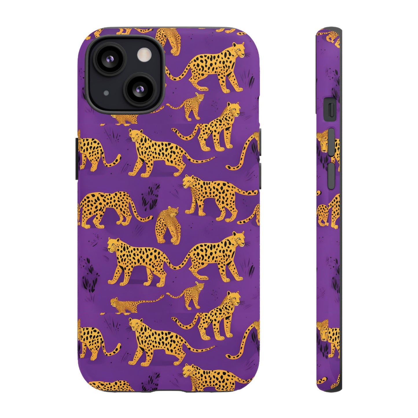 Hard Phone Case Purple Leopard, iPhone 15, 14,13,12,11,X Google Pixel, Samsung Galaxy