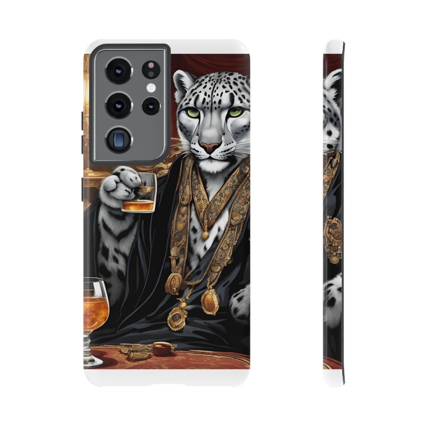 Hard Phone Case Whimsical Leopard Cat Phone Case, iPhone 15 14 13 , Samsung Galaxy Pixel Case,Cat Lover Gift, Gift for him,Gift for her