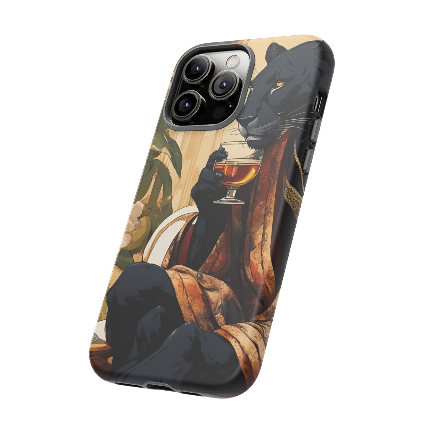 Hard Phone Case Whimsical Leopard Cat Phone Case, iPhone, Google Pixel, Samsung Galaxy Pixel, Cat Lover Gift, Gift for Him, Gift for Her