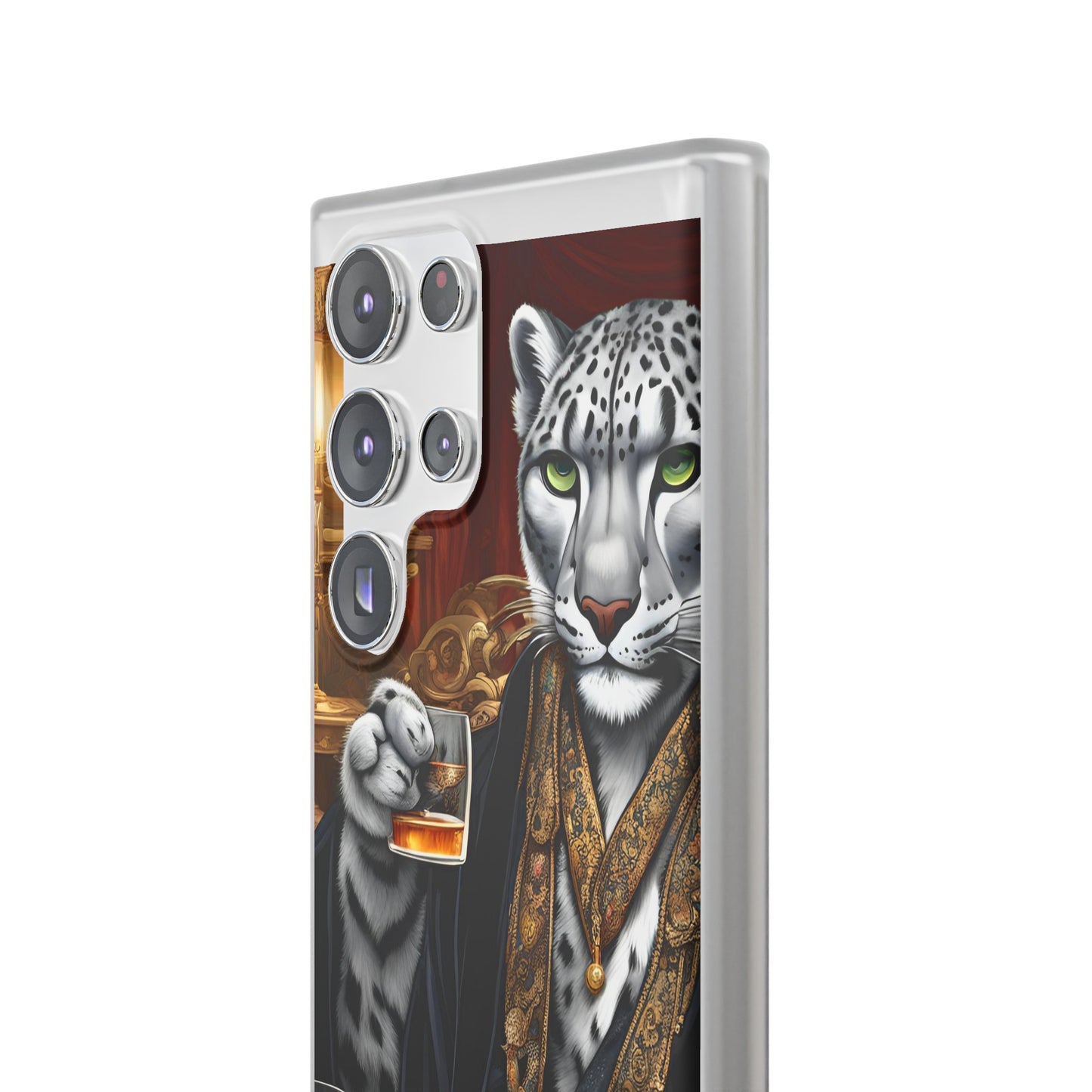 Flexi Whimsical Leopard case for iPhone 15,14,13,12,11,X,  Samsung Galaxy , Phone Cover, Cat Lover Gift, Gift for Him.