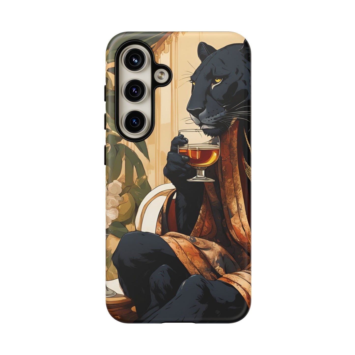 Hard Phone Case Whimsical Leopard Cat Phone Case, iPhone, Google Pixel, Samsung Galaxy Pixel, Cat Lover Gift, Gift for Him, Gift for Her