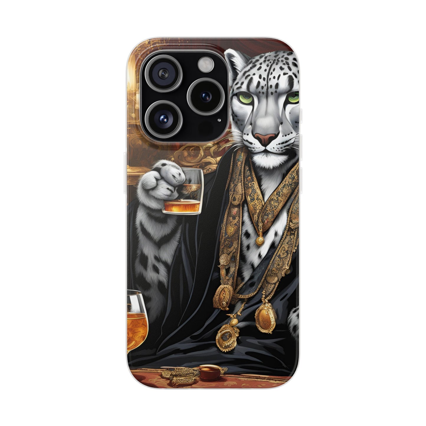 Flexi Whimsical Leopard case for iPhone 15,14,13,12,11,X,  Samsung Galaxy , Phone Cover, Cat Lover Gift, Gift for Him.