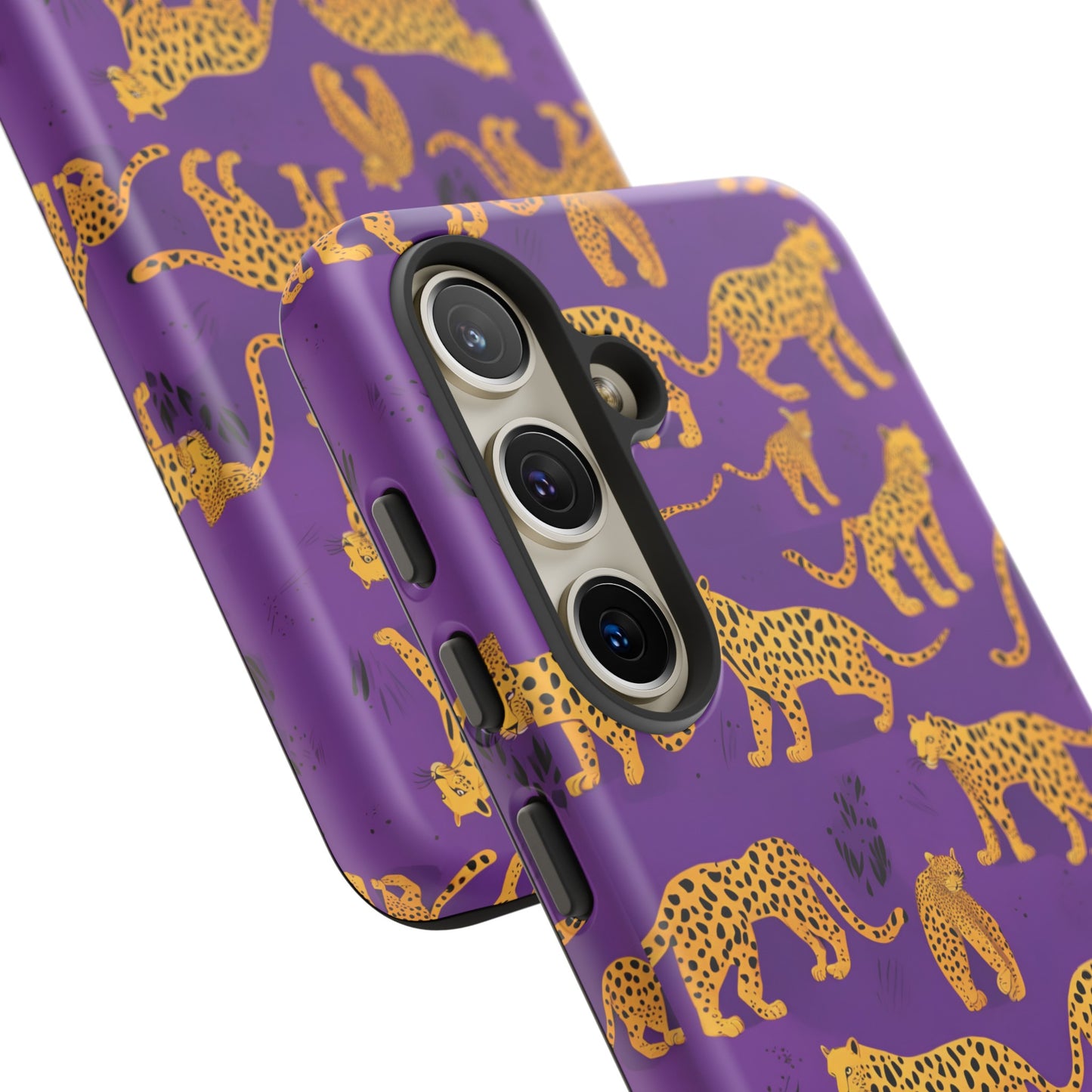 Hard Phone Case Purple Leopard, iPhone 15, 14,13,12,11,X Google Pixel, Samsung Galaxy