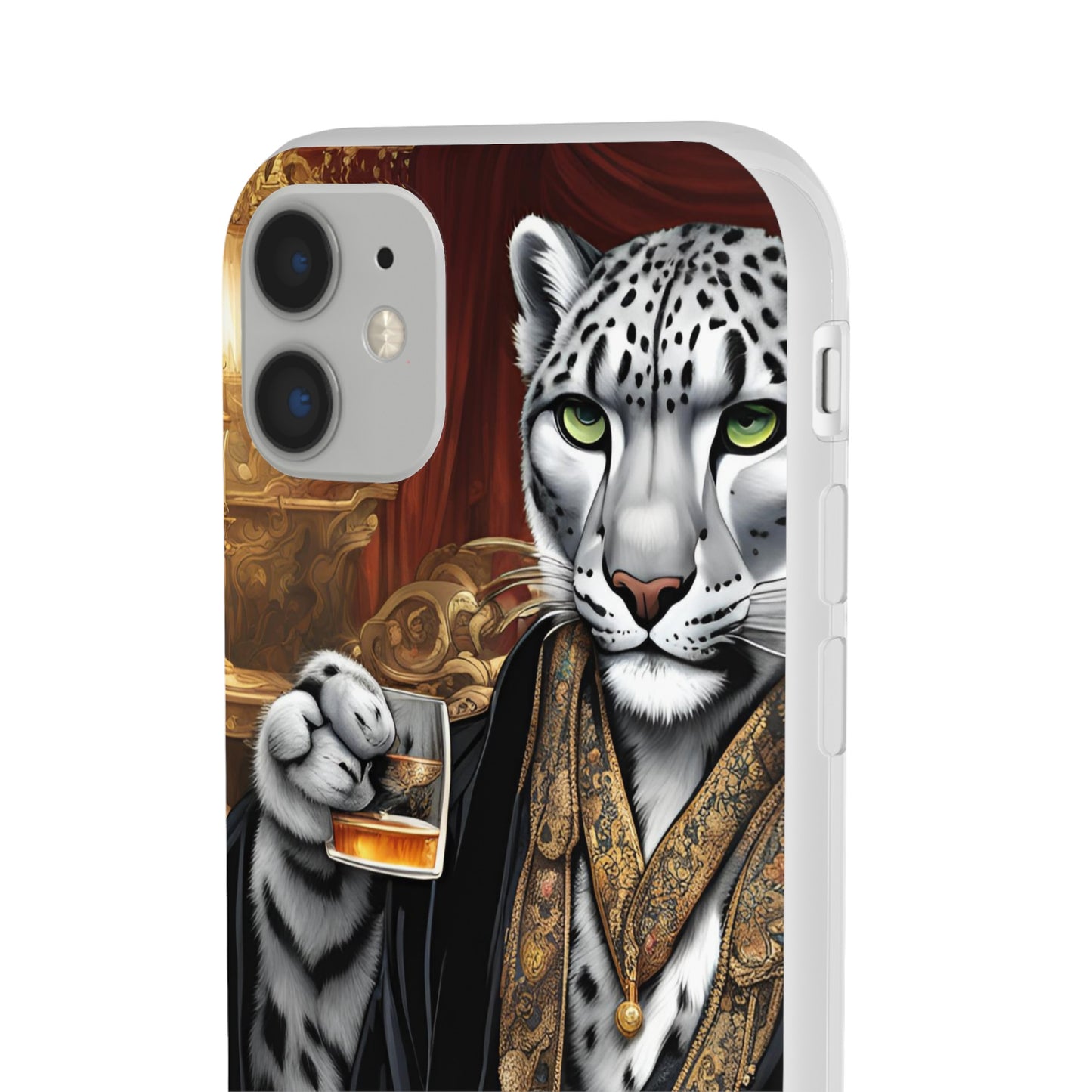 Flexi Whimsical Leopard case for iPhone 15,14,13,12,11,X,  Samsung Galaxy , Phone Cover, Cat Lover Gift, Gift for Him.