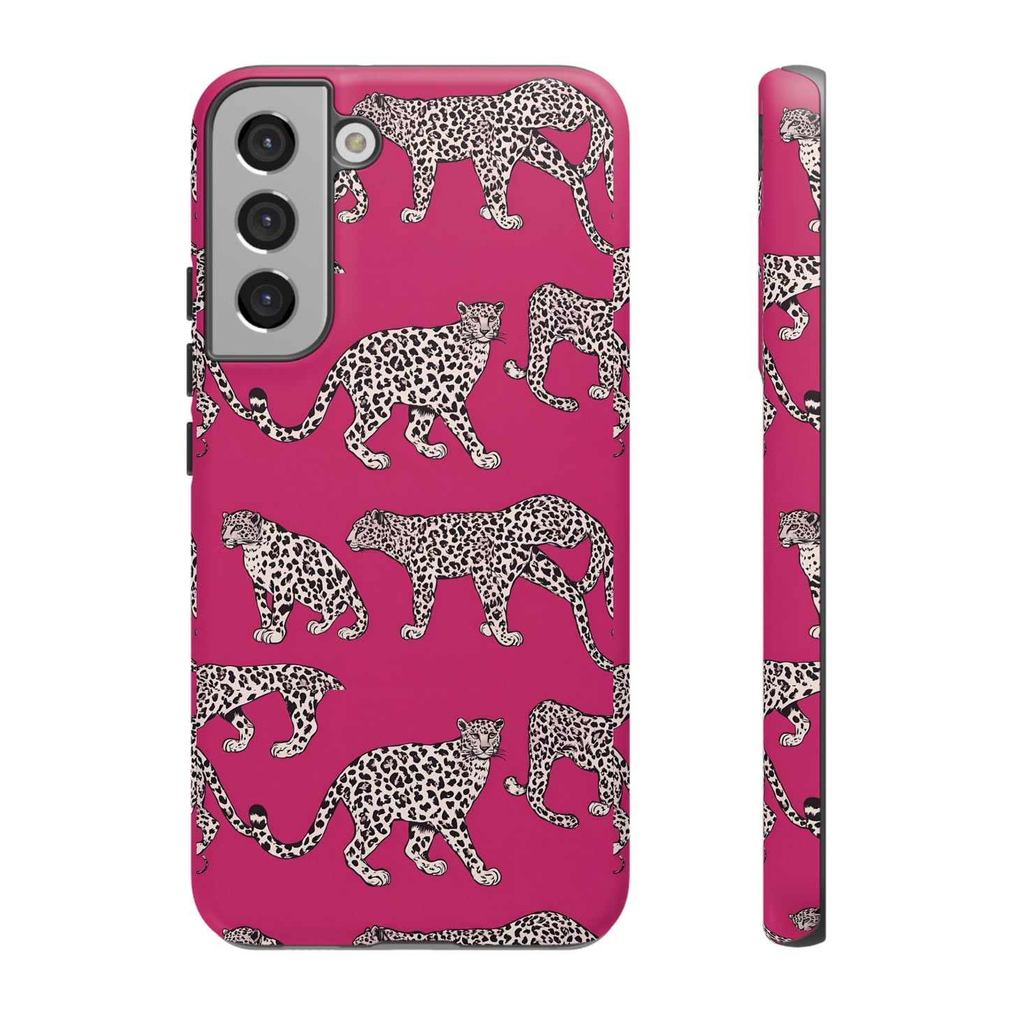 Leopard Pink Hard Phone Case for iPhone, 15, 14,13,12,11,X Google Pixel, Samsung Galaxy Phone. Cat Lover Gift, Gift for Her.