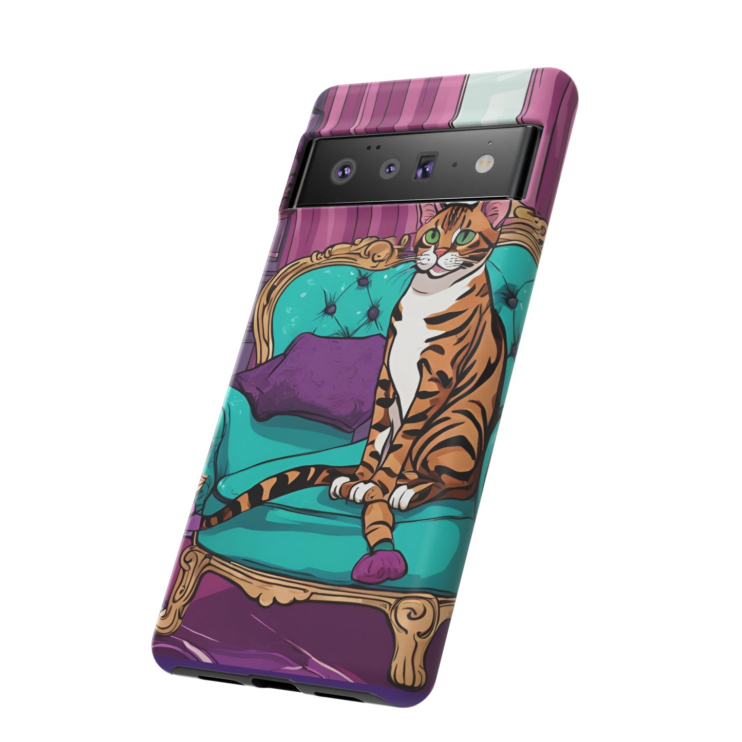 Hard Phone Case Whimsical Cat for iPhone 15, 14,13,12,11,X, Google Pixel, Samsung Galaxy, Cat Lover Gift, Gift for Her, Gift for Mom.