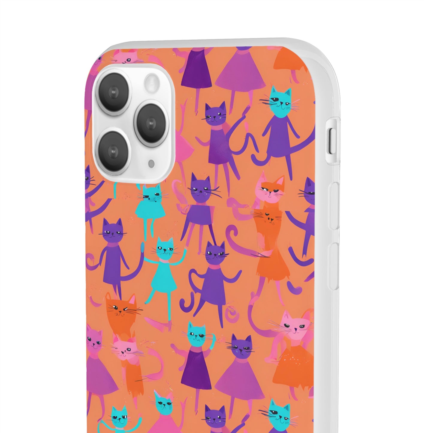 Flexi Cat Phone Case, iPhone 15 14 13 , Samsung Galaxy Pixel Protective Case,Cat Lover Gift, Cat Lover Phone Case, Gift for Her, Gift for Kids