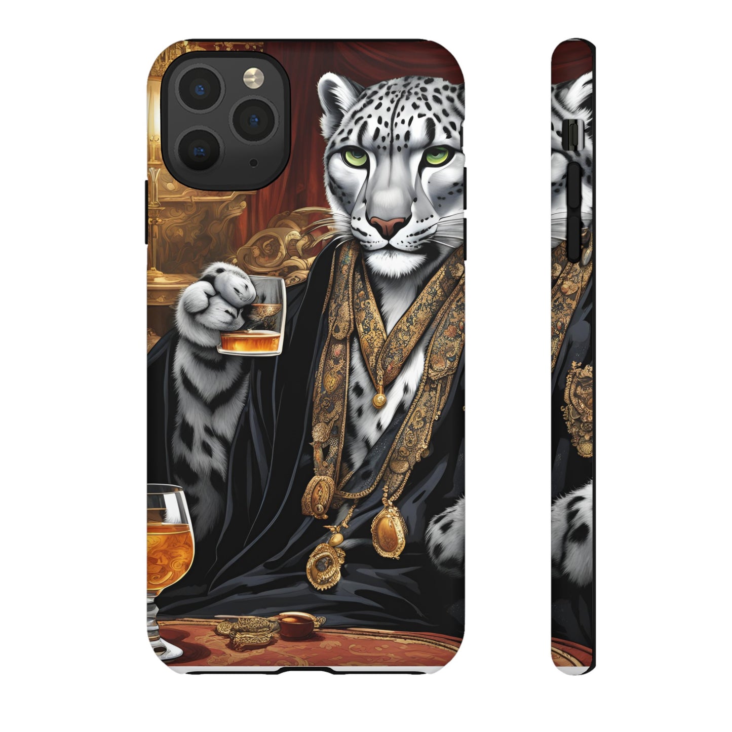 Hard Phone Case Whimsical Leopard Cat Phone Case, iPhone 15 14 13 , Samsung Galaxy Pixel Case,Cat Lover Gift, Gift for him,Gift for her