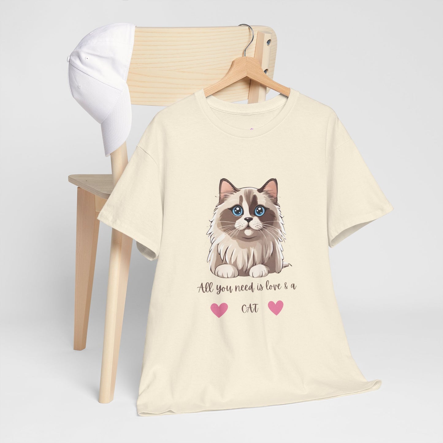 Cute  Cat T-Shirt All You Need is Love & a Cat Unisex Jersey Short Sleeve Tee