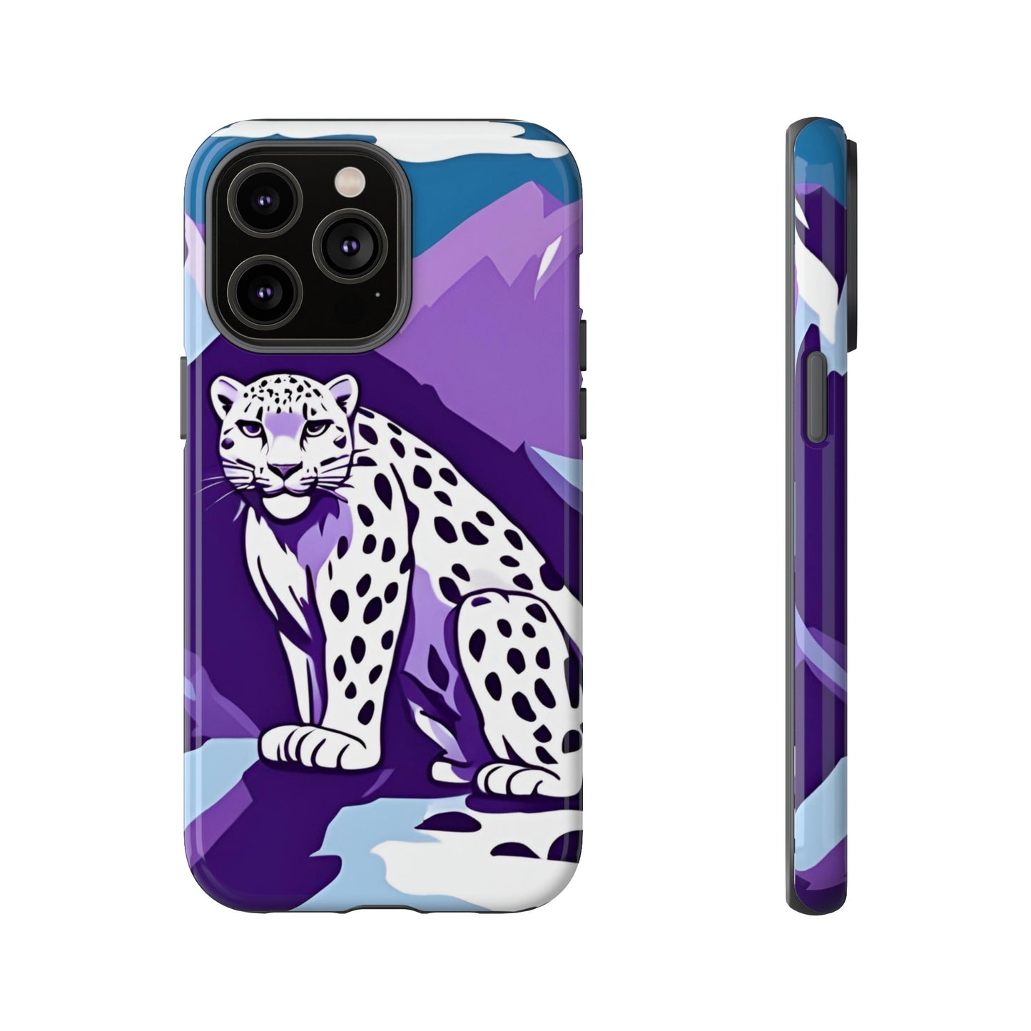 Hard Protective Phone Case,Whimsical Snow Leopard Phone Case, Cat Lover Gift, Gift for her , Gift for him,Gift for Mom, Gift for Dad