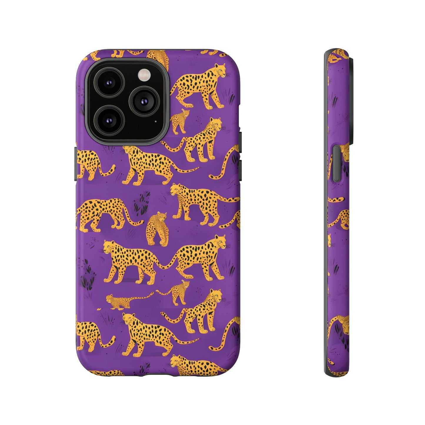 Hard Phone Case Purple Leopard, iPhone 15, 14,13,12,11,X Google Pixel, Samsung Galaxy