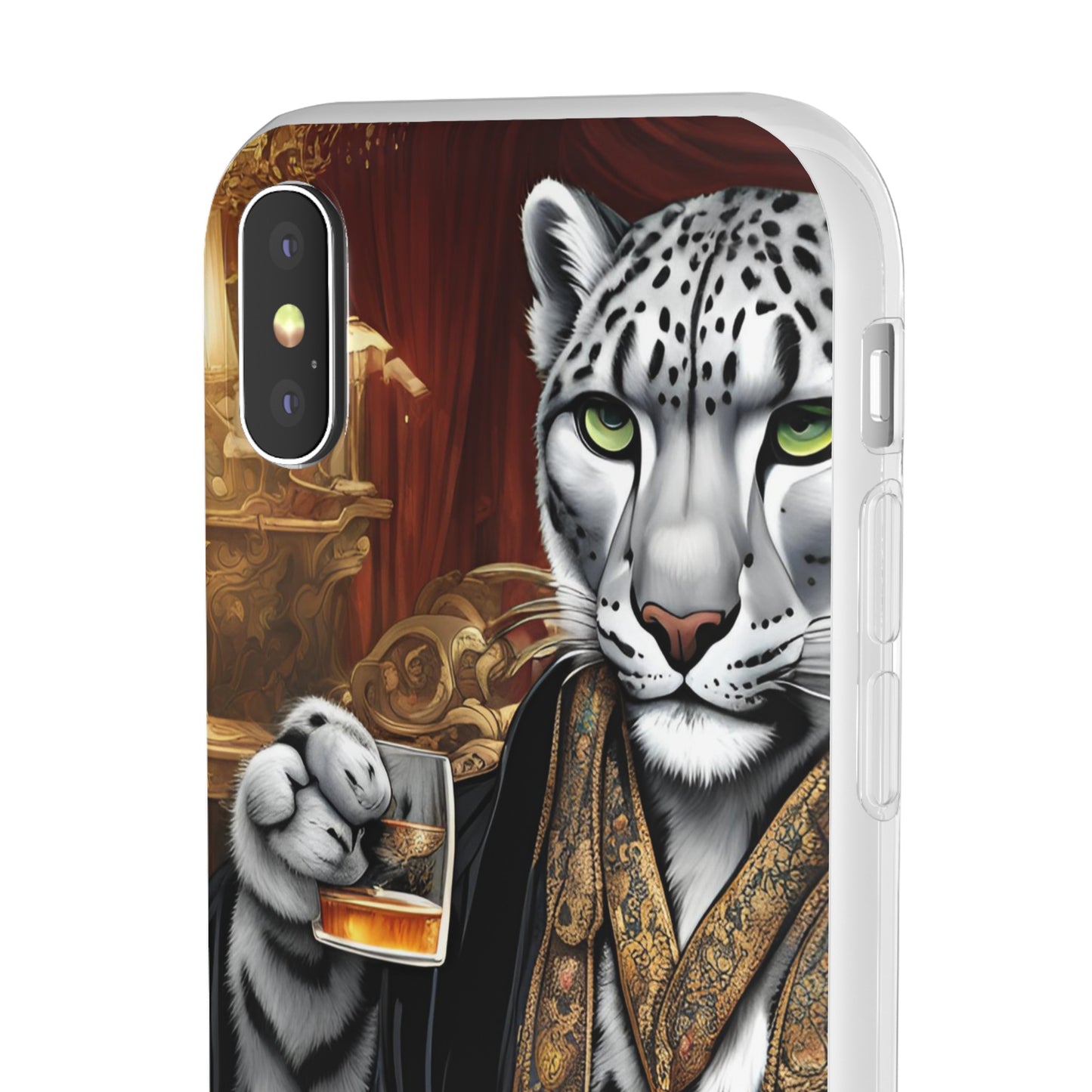 Flexi Whimsical Leopard case for iPhone 15,14,13,12,11,X,  Samsung Galaxy , Phone Cover, Cat Lover Gift, Gift for Him.