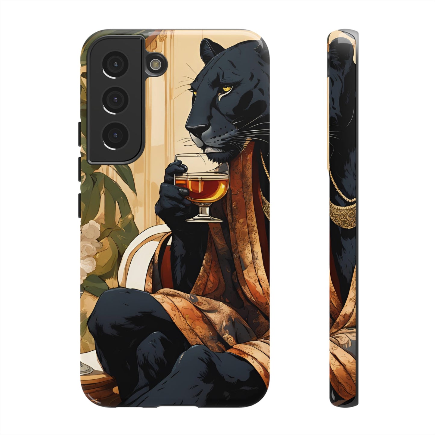 Hard Phone Case Whimsical Leopard Cat Phone Case, iPhone, Google Pixel, Samsung Galaxy Pixel, Cat Lover Gift, Gift for Him, Gift for Her