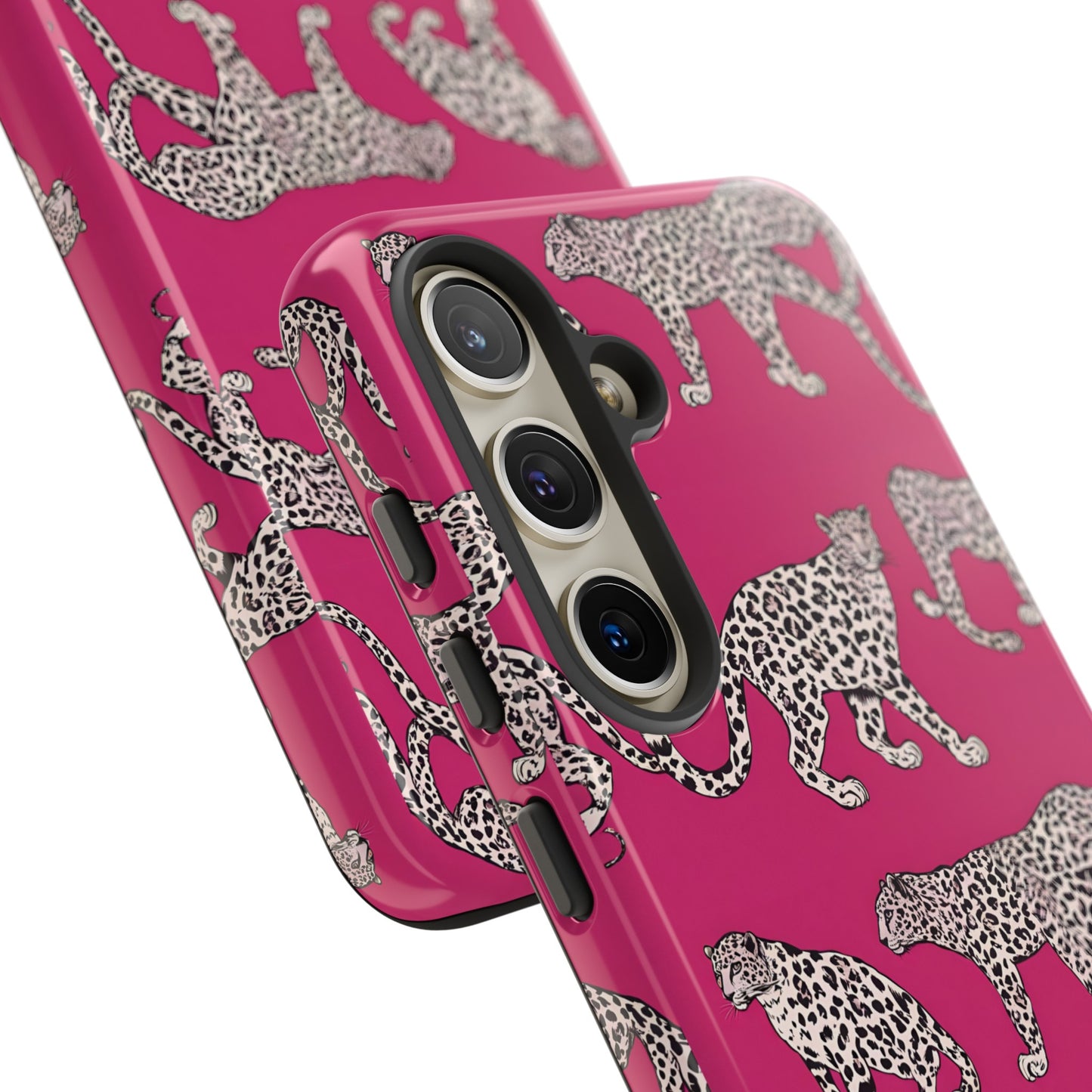 Leopard Pink Hard Phone Case for iPhone, 15, 14,13,12,11,X Google Pixel, Samsung Galaxy Phone. Cat Lover Gift, Gift for Her.