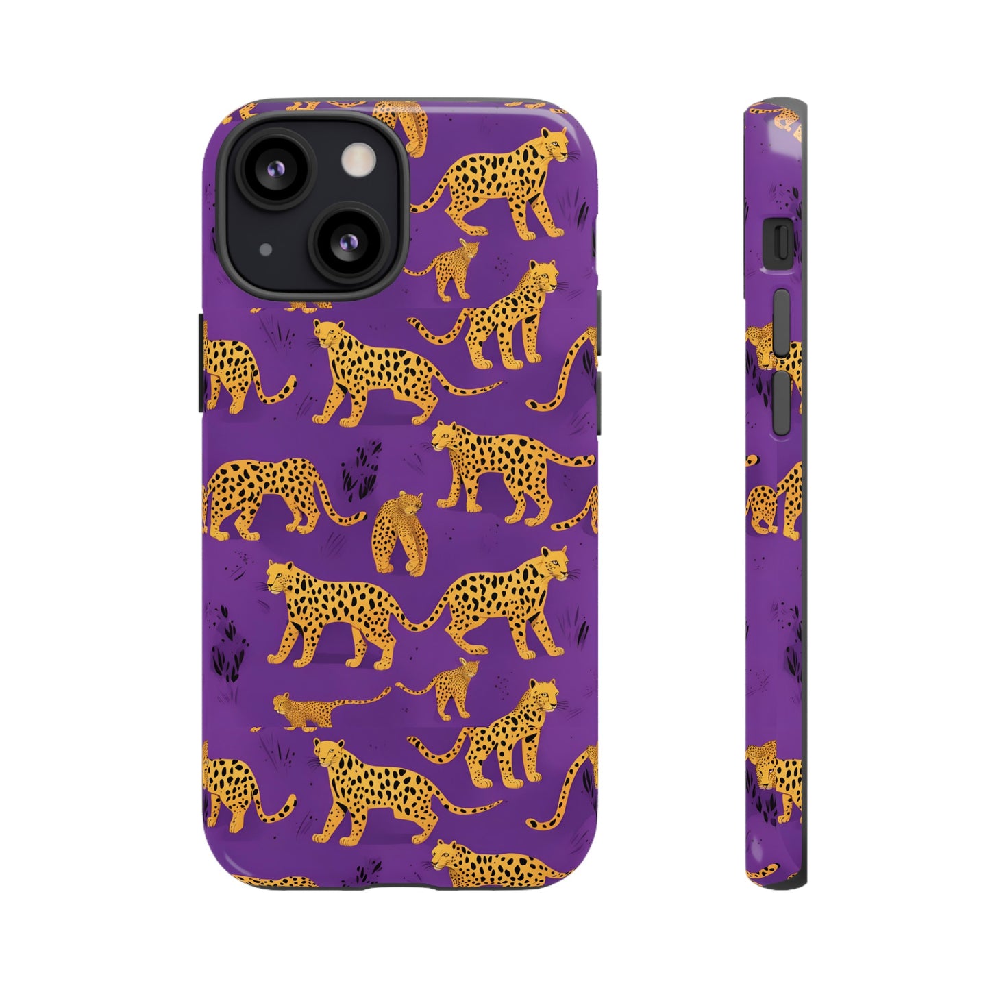 Hard Phone Case Purple Leopard, iPhone 15, 14,13,12,11,X Google Pixel, Samsung Galaxy