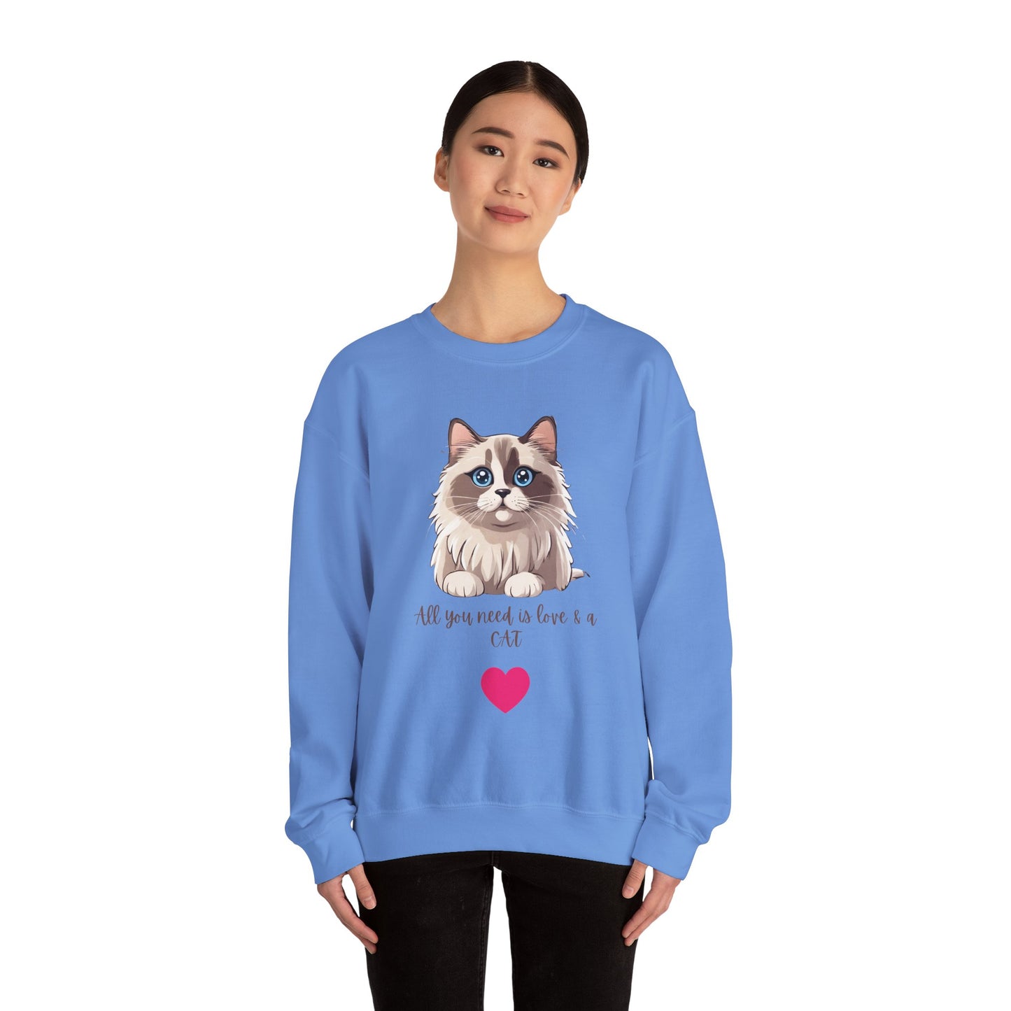 Women's Sweatshirt, Cute Ragdoll Cat Lover Unisex Heavy Blend™ Crewneck Sweatshirt