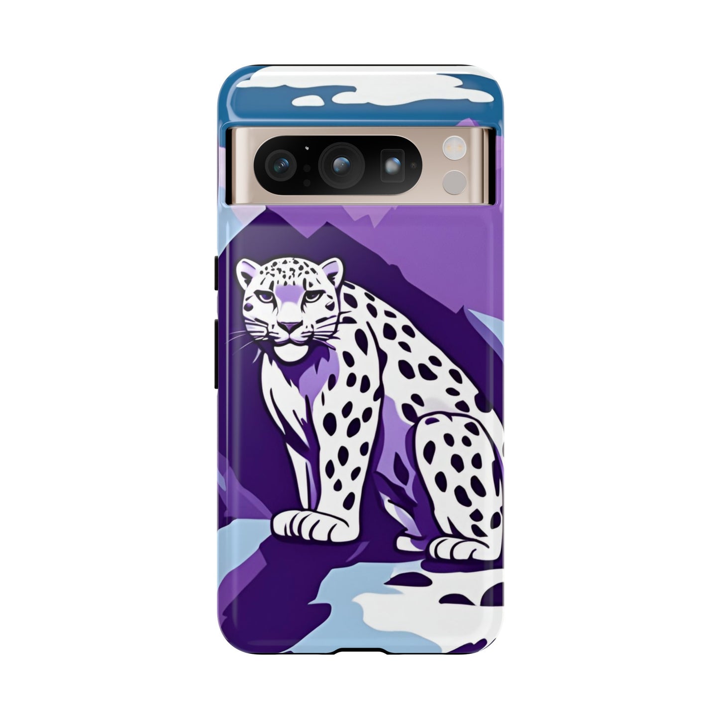 Hard Protective Phone Case,Whimsical Snow Leopard Phone Case, Cat Lover Gift, Gift for her , Gift for him,Gift for Mom, Gift for Dad