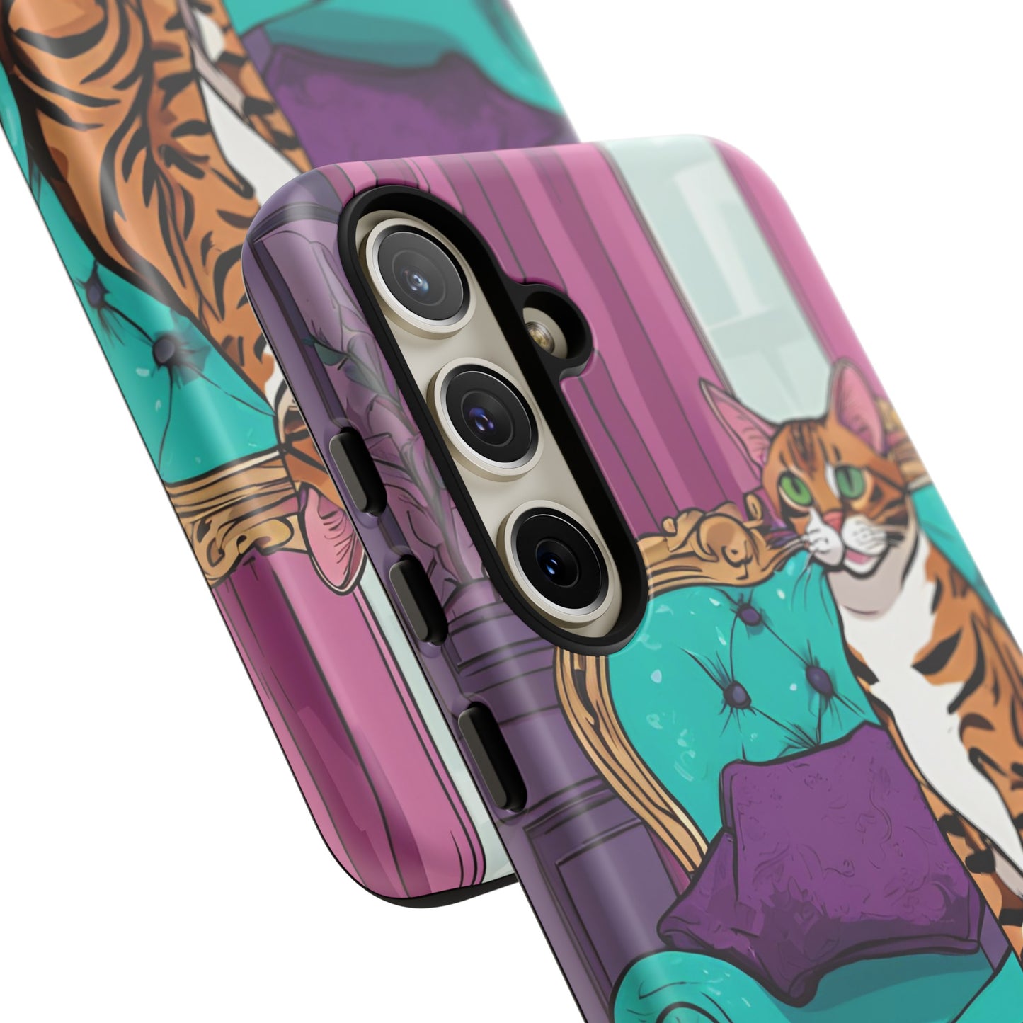 Hard Phone Case Whimsical Cat for iPhone 15, 14,13,12,11,X, Google Pixel, Samsung Galaxy, Cat Lover Gift, Gift for Her, Gift for Mom.