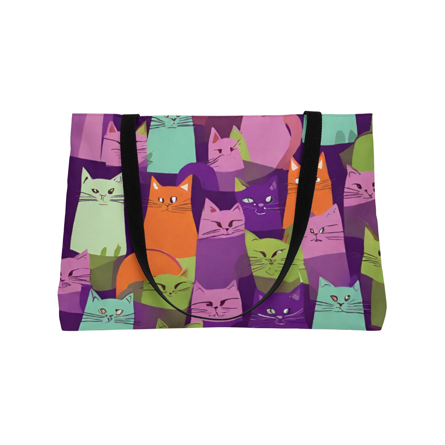 Cute Cat Colourful Weekender Tote Bag