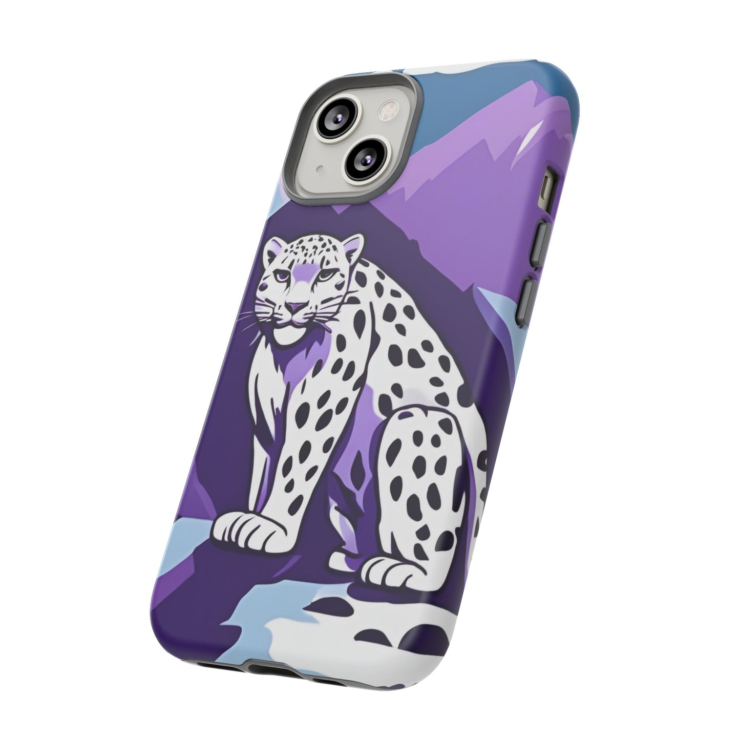 Hard Protective Phone Case,Whimsical Snow Leopard Phone Case, Cat Lover Gift, Gift for her , Gift for him,Gift for Mom, Gift for Dad