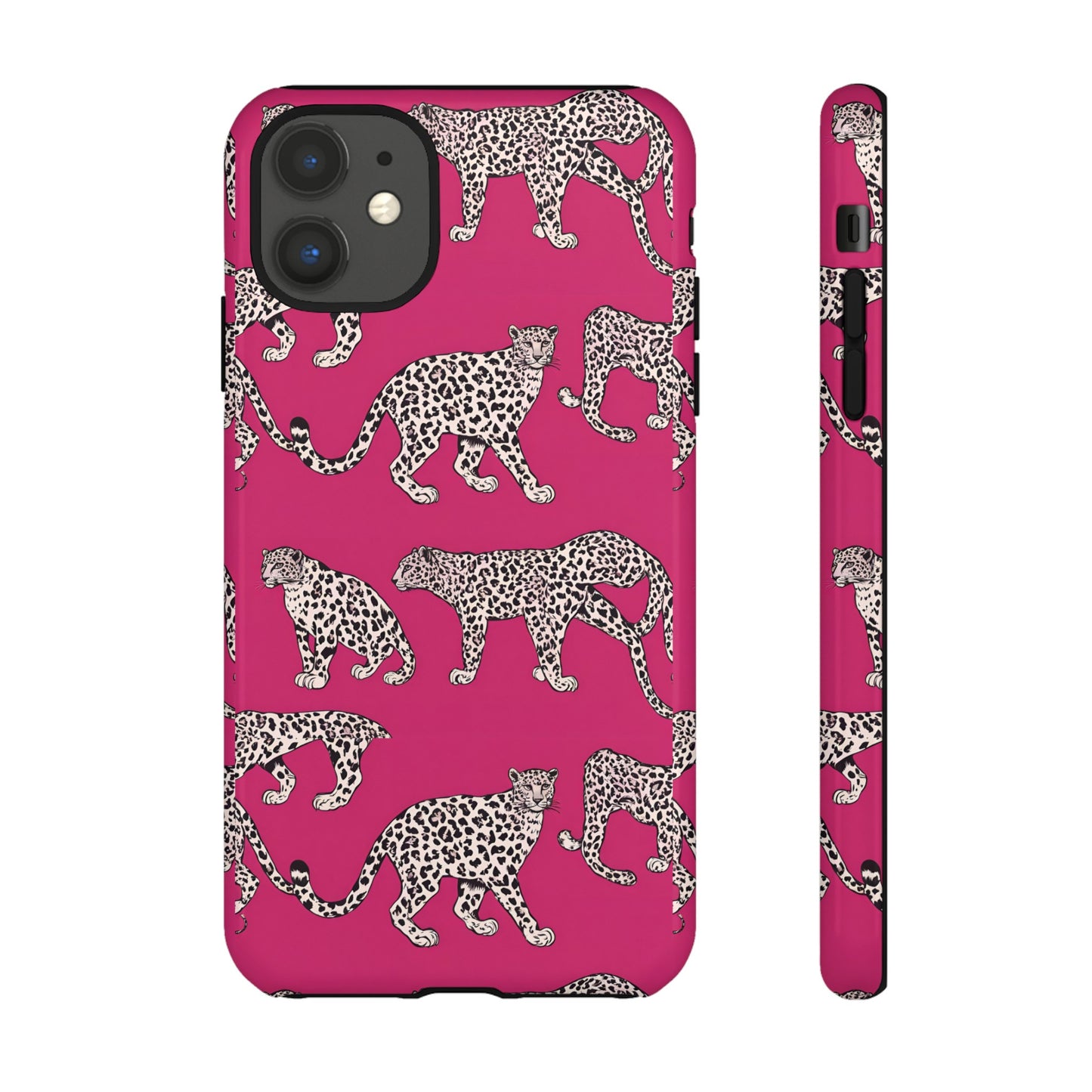 Leopard Pink Hard Phone Case for iPhone, 15, 14,13,12,11,X Google Pixel, Samsung Galaxy Phone. Cat Lover Gift, Gift for Her.