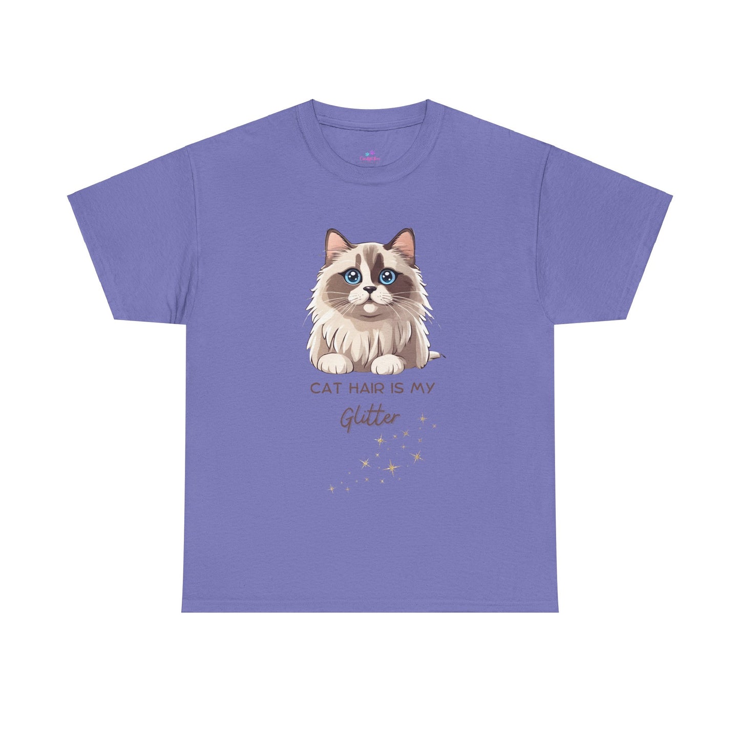 Cat T-Shirt, Hair is My Glitter Ragdoll Unisex Jersey Short Sleeve Cat T-Shirt