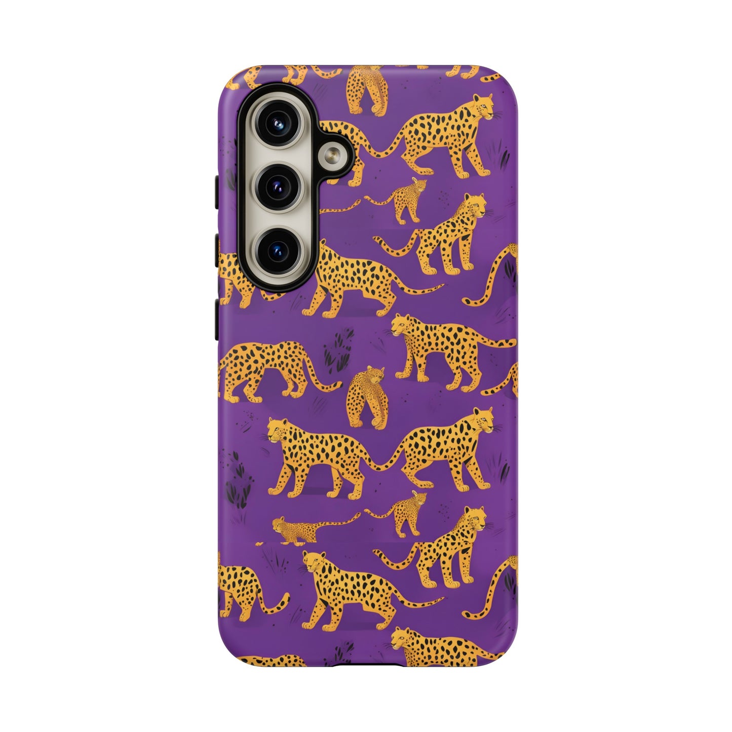 Hard Phone Case Purple Leopard, iPhone 15, 14,13,12,11,X Google Pixel, Samsung Galaxy