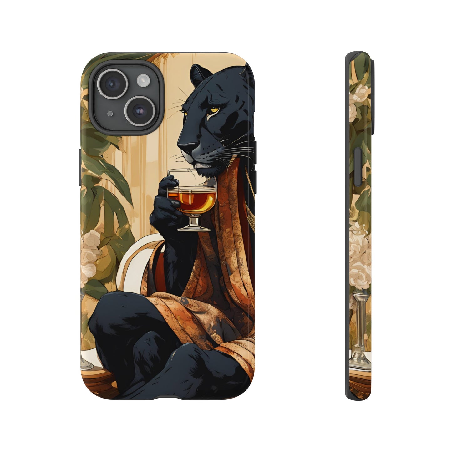 Hard Phone Case Whimsical Leopard Cat Phone Case, iPhone, Google Pixel, Samsung Galaxy Pixel, Cat Lover Gift, Gift for Him, Gift for Her