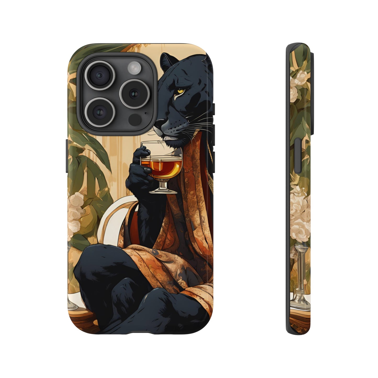 Hard Phone Case Whimsical Leopard Cat Phone Case, iPhone, Google Pixel, Samsung Galaxy Pixel, Cat Lover Gift, Gift for Him, Gift for Her