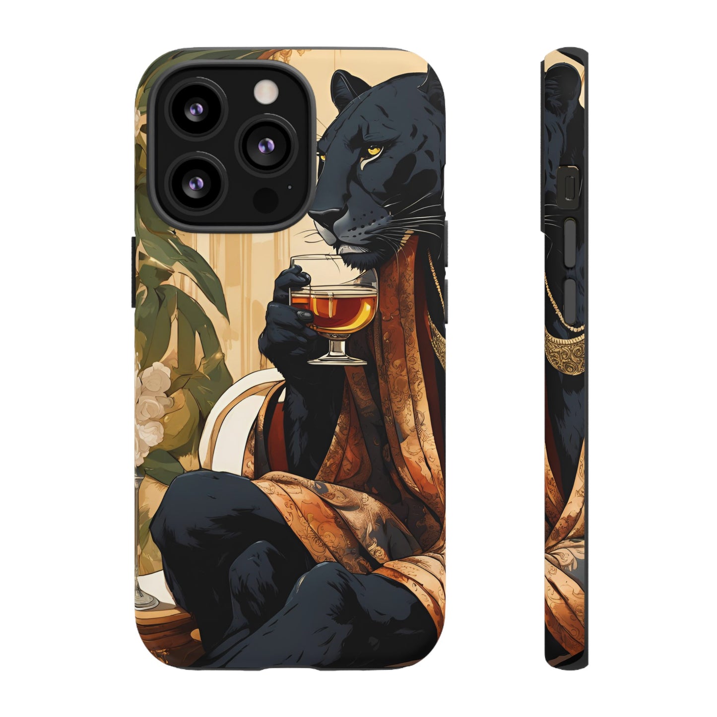 Hard Phone Case Whimsical Leopard Cat Phone Case, iPhone, Google Pixel, Samsung Galaxy Pixel, Cat Lover Gift, Gift for Him, Gift for Her