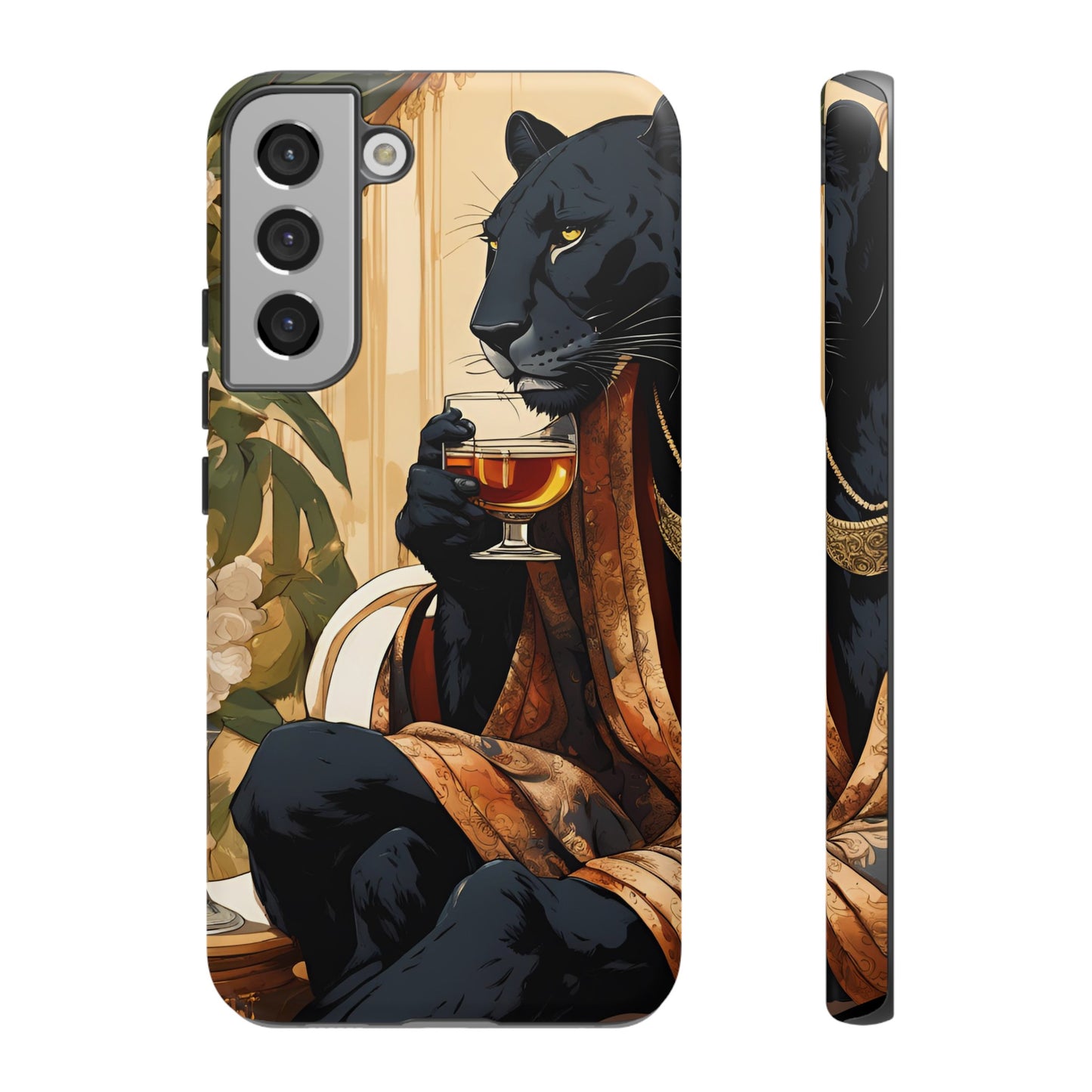 Hard Phone Case Whimsical Leopard Cat Phone Case, iPhone, Google Pixel, Samsung Galaxy Pixel, Cat Lover Gift, Gift for Him, Gift for Her