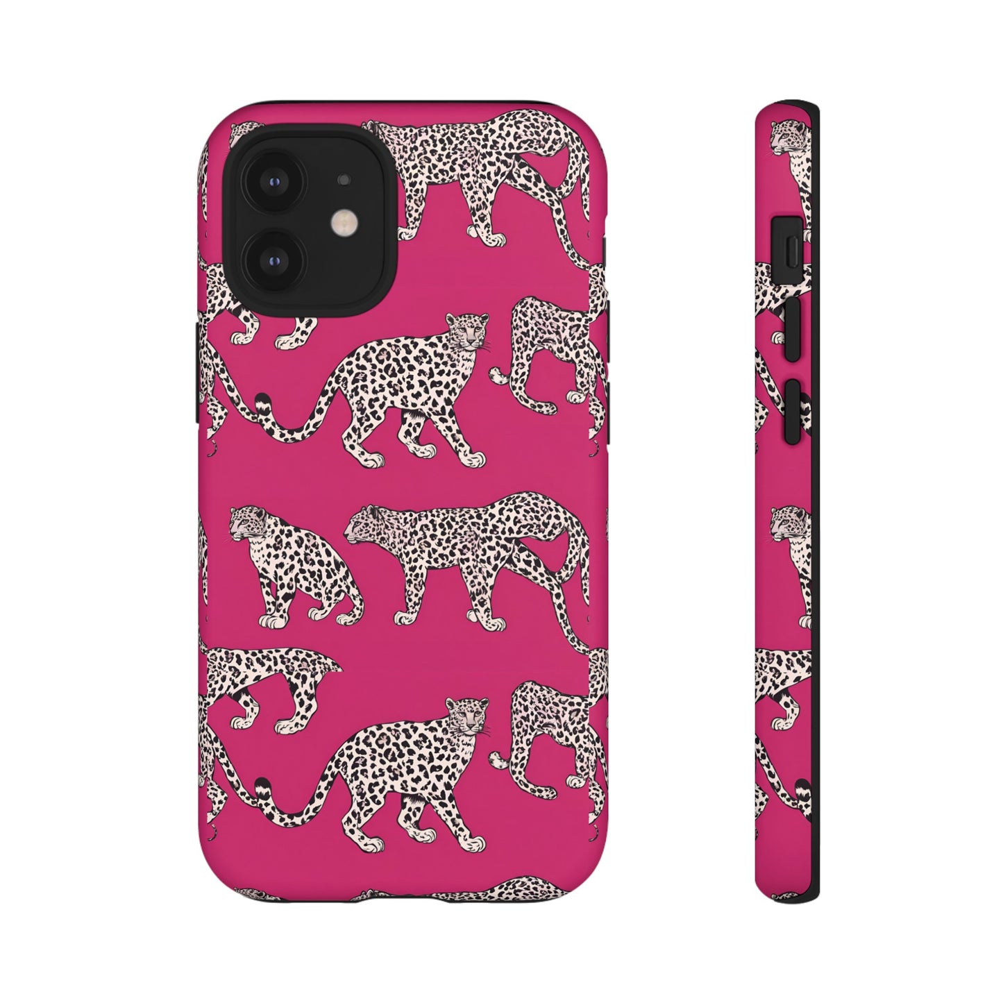 Leopard Pink Hard Phone Case for iPhone, 15, 14,13,12,11,X Google Pixel, Samsung Galaxy Phone. Cat Lover Gift, Gift for Her.