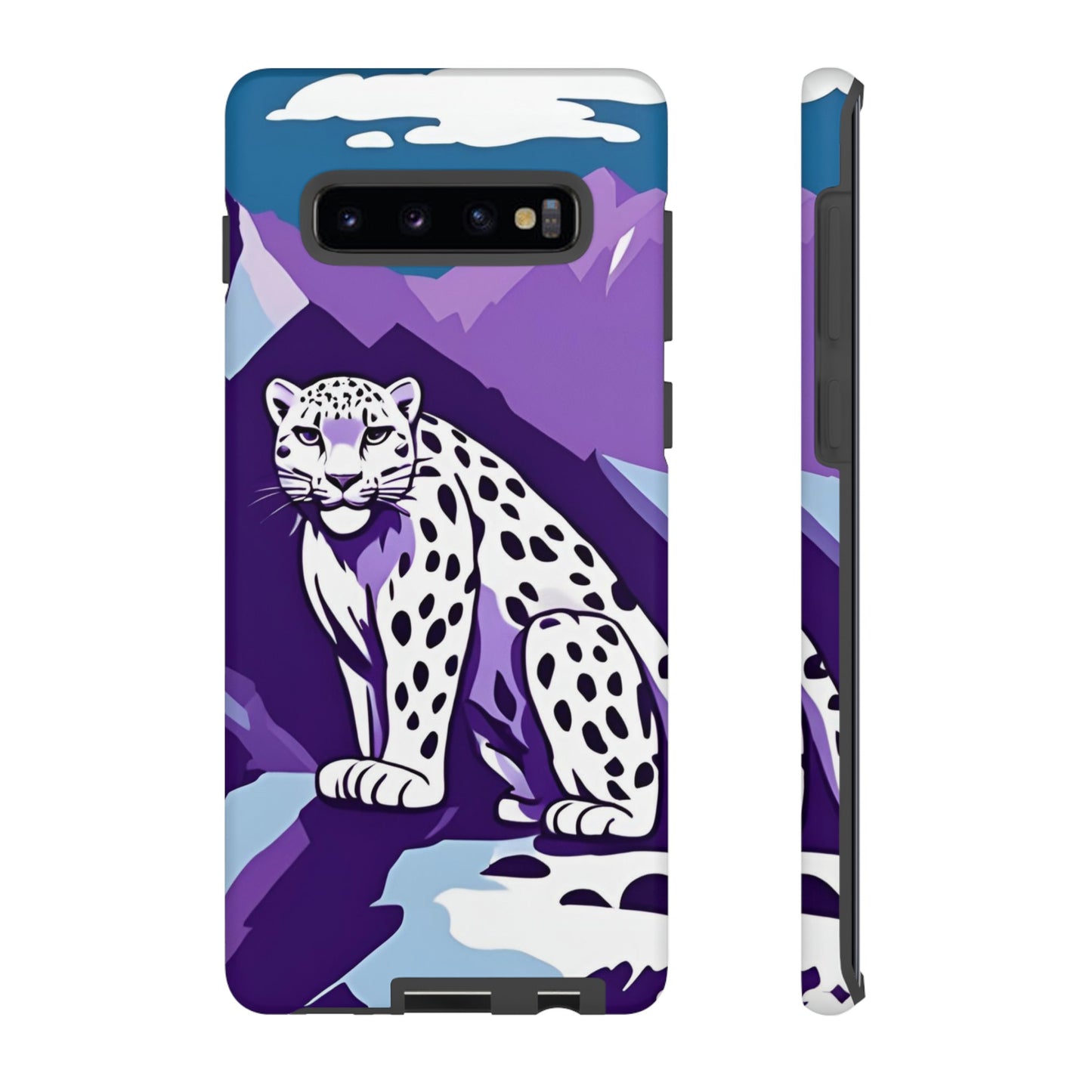 Hard Protective Phone Case,Whimsical Snow Leopard Phone Case, Cat Lover Gift, Gift for her , Gift for him,Gift for Mom, Gift for Dad