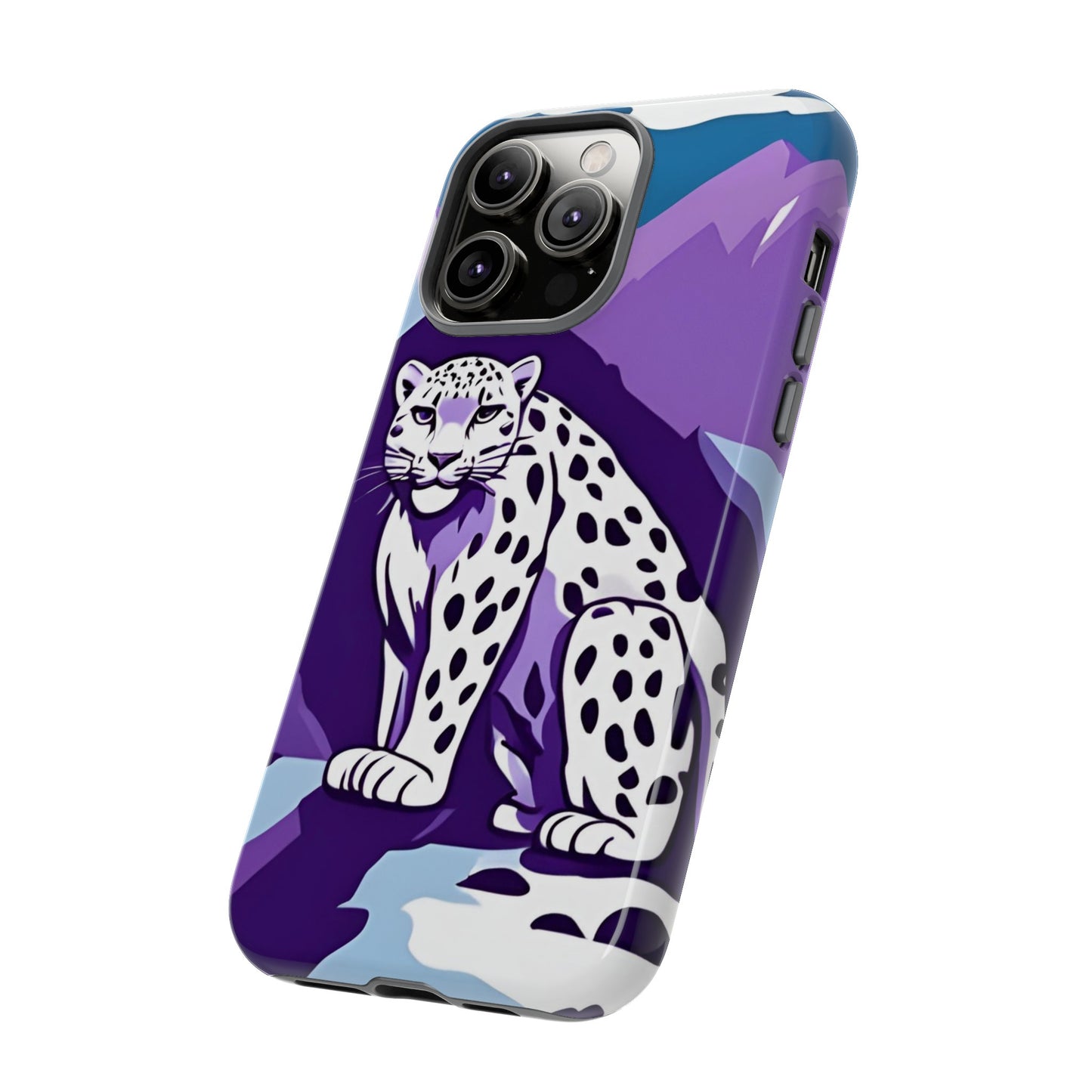 Hard Protective Phone Case,Whimsical Snow Leopard Phone Case, Cat Lover Gift, Gift for her , Gift for him,Gift for Mom, Gift for Dad