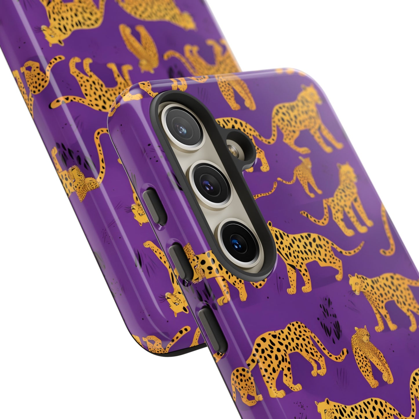 Hard Phone Case Purple Leopard, iPhone 15, 14,13,12,11,X Google Pixel, Samsung Galaxy