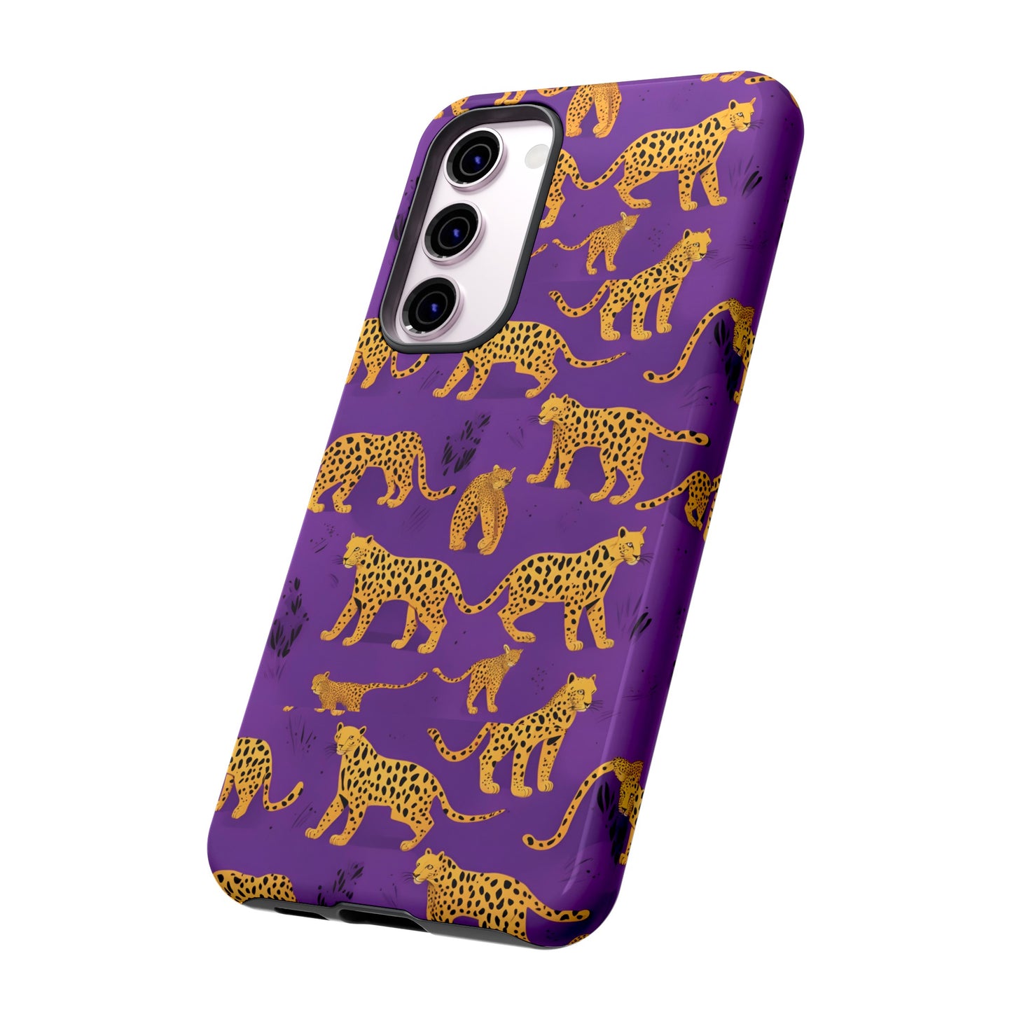 Hard Phone Case Purple Leopard, iPhone 15, 14,13,12,11,X Google Pixel, Samsung Galaxy