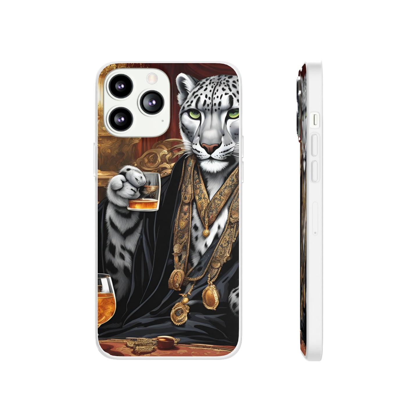 Flexi Whimsical Leopard case for iPhone 15,14,13,12,11,X,  Samsung Galaxy , Phone Cover, Cat Lover Gift, Gift for Him.