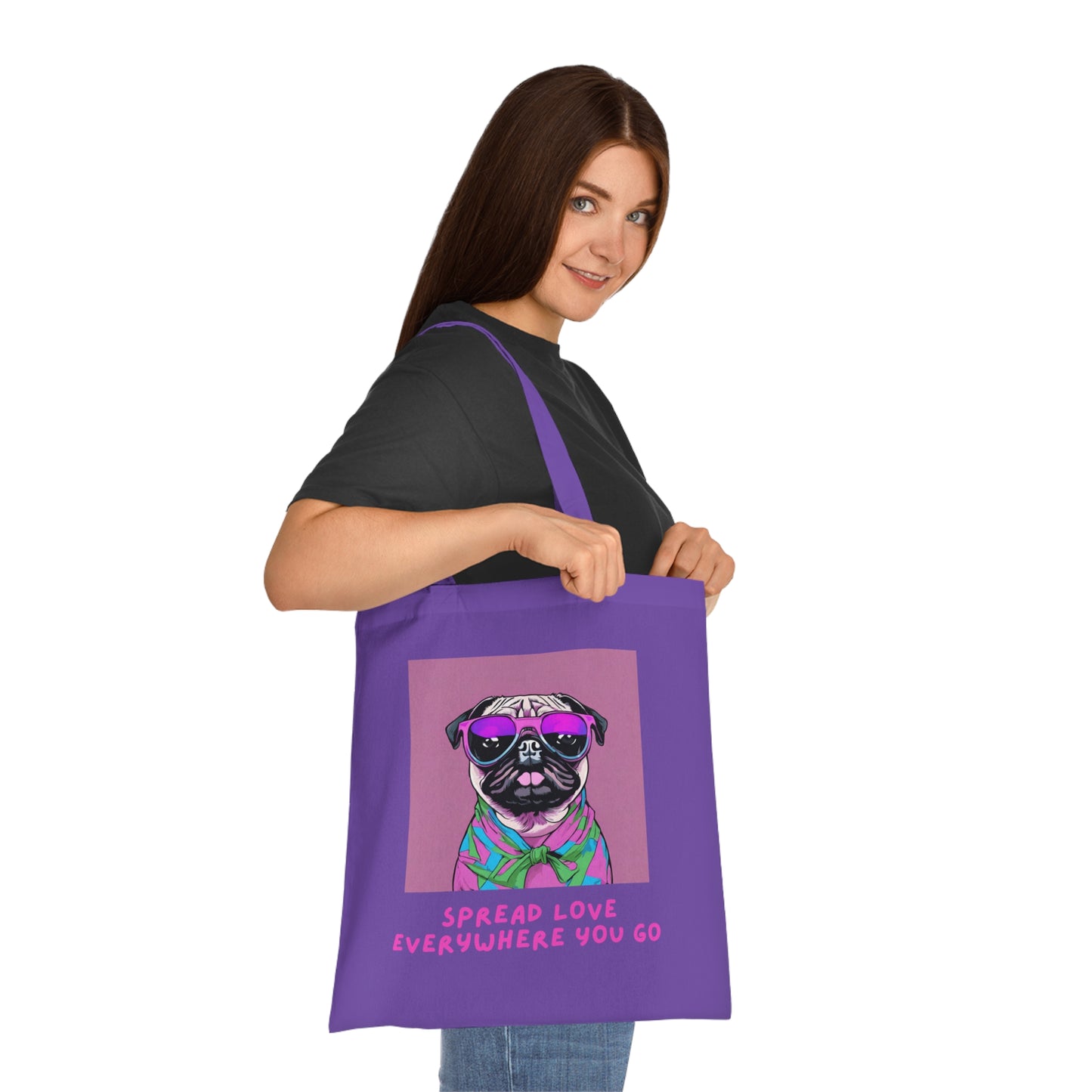 Cotton Tote Cute Pug Spread Lover Wherever You Go