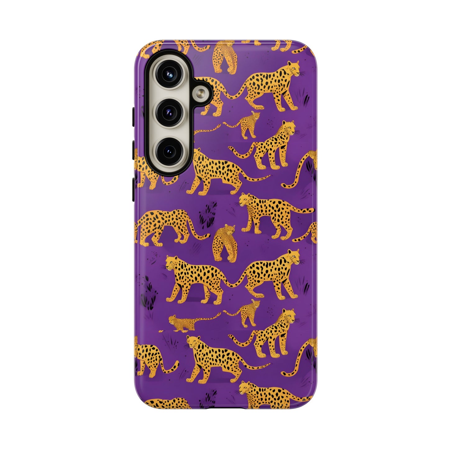 Hard Phone Case Purple Leopard, iPhone 15, 14,13,12,11,X Google Pixel, Samsung Galaxy