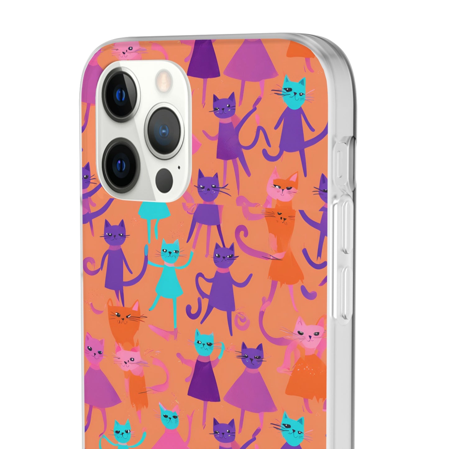 Flexi Cat Phone Case, iPhone 15 14 13 , Samsung Galaxy Pixel Protective Case,Cat Lover Gift, Cat Lover Phone Case, Gift for Her, Gift for Kids